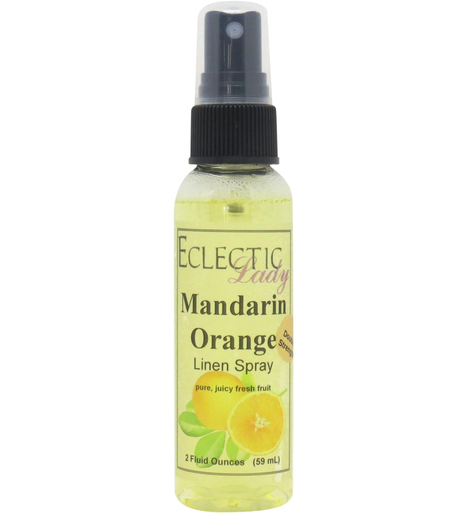 Mandarin Orange Linen Spray (Double Strength) 4 ounces - Eclectic Lady Sheet and Linen Spray - No Artificial Colors Parabens or Preservatives - Long-Lasting Scent for Bed Fabric & Pillow 4 Fluid Ounces (Double Strength) - Buy Online on SooperMarket.com