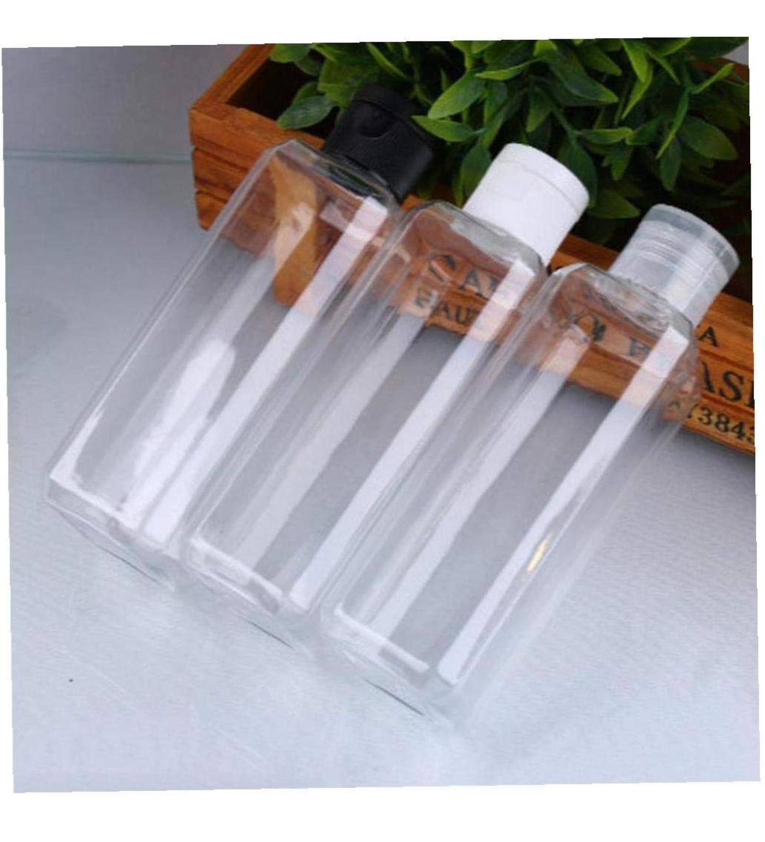 Clear Flip Top Cap Refillable Bottle Transparent Empty Makeup Liquid Cosmetic Container Random 100ml - Buy Online on SooperMarket.com