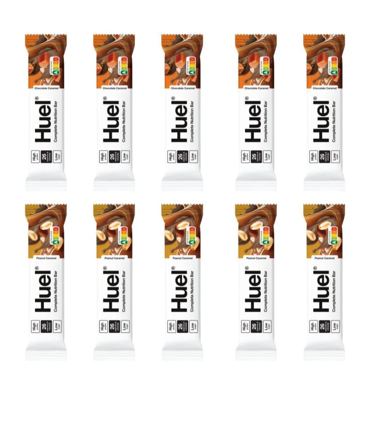10 x 51g Nutrition Peanut & Chocolate Caramel Breakfast Snack Bar Low Sugar 26 Calorie Lunch Food Ready Meal