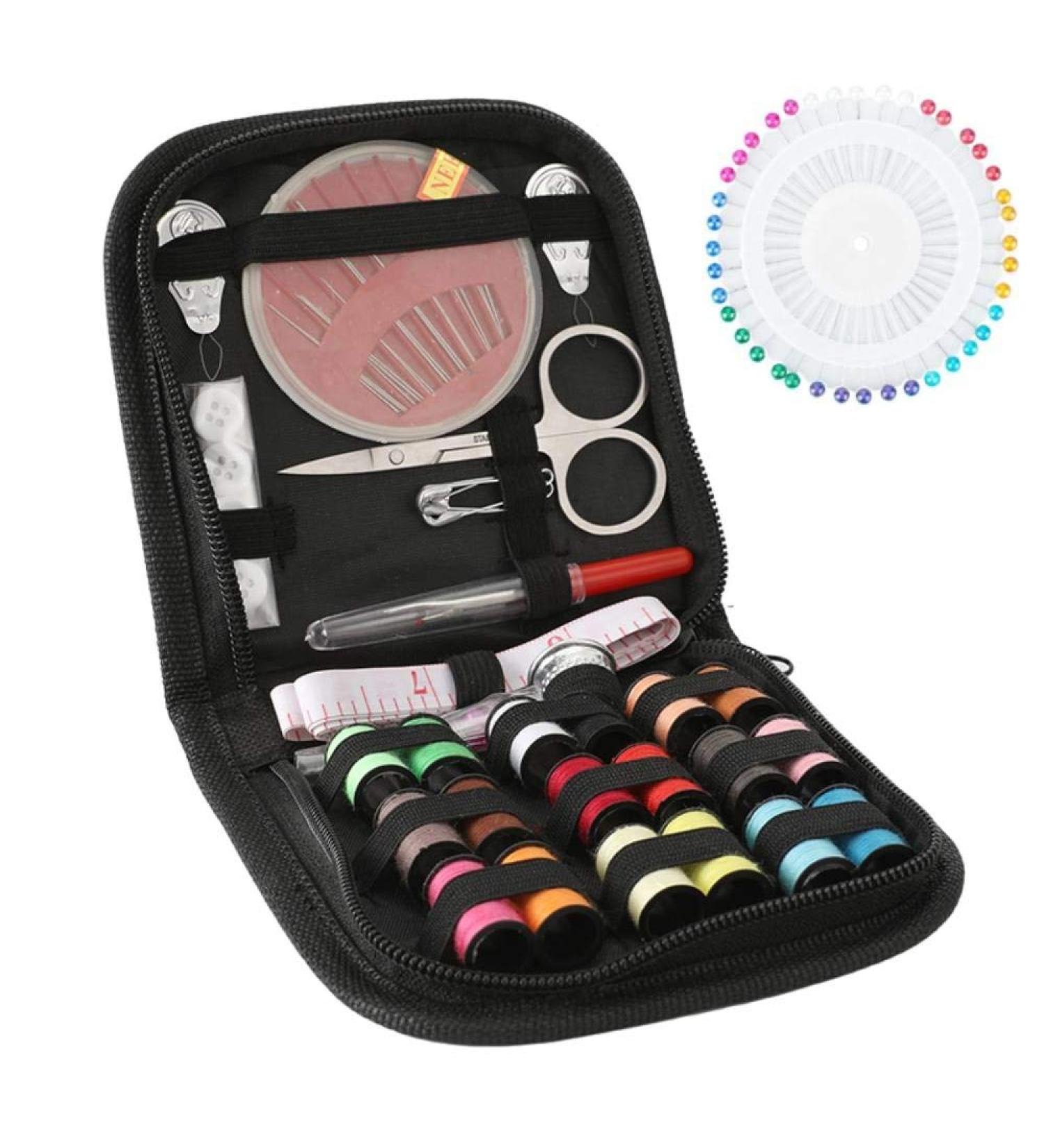 Premium 104 Pcs Sewing Kit for Beginners & Travelers - Portable Needle and Thread Set with 18 Color Threads, Needles, Scissors, and Thimble - Buy Online on SooperMarket.com