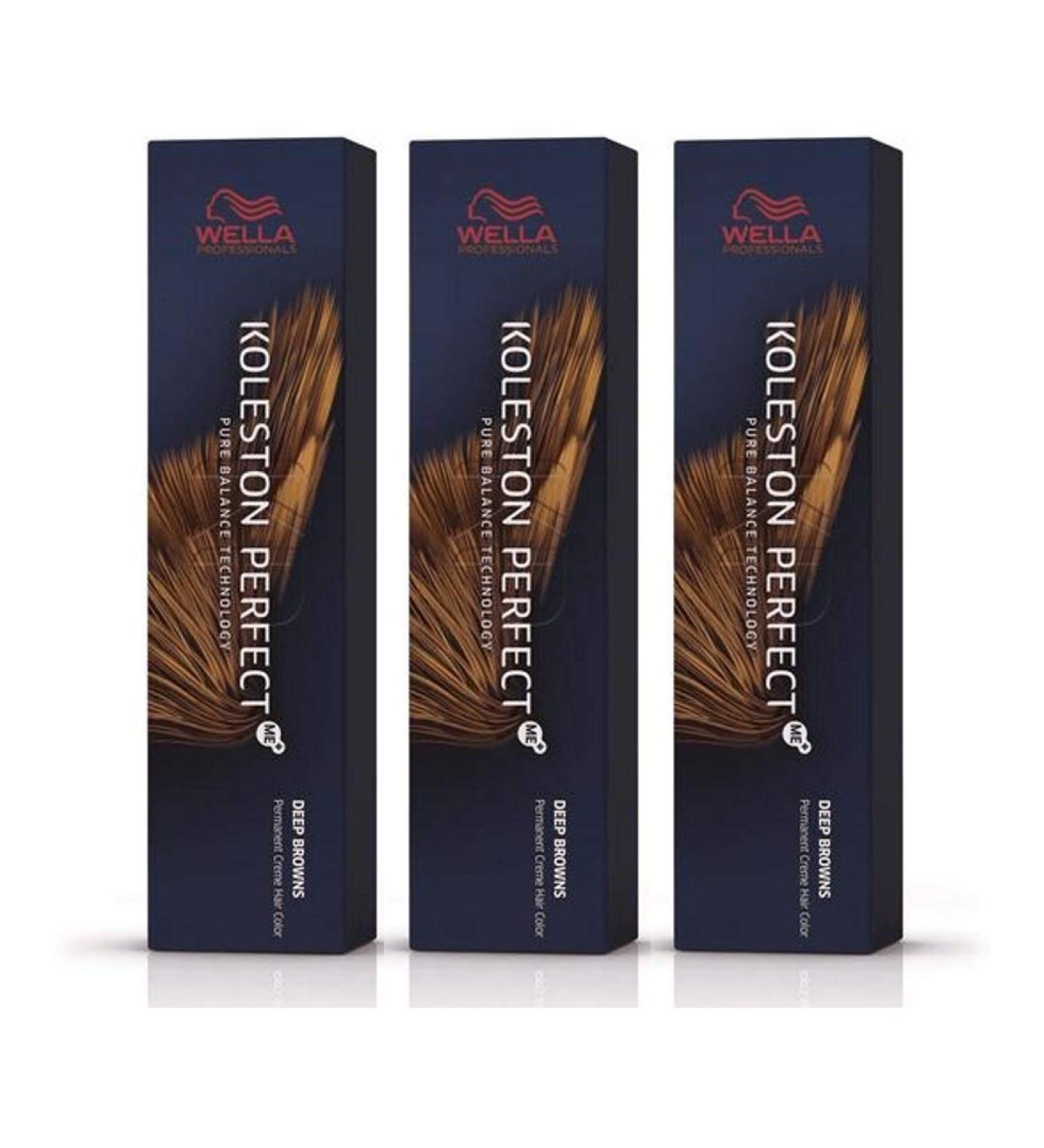 Wella 3 pack Koleston Perfect Me+ KP DEEP BROWNS 7/7 medium blonde brown Brown 1 piece (3 pack)