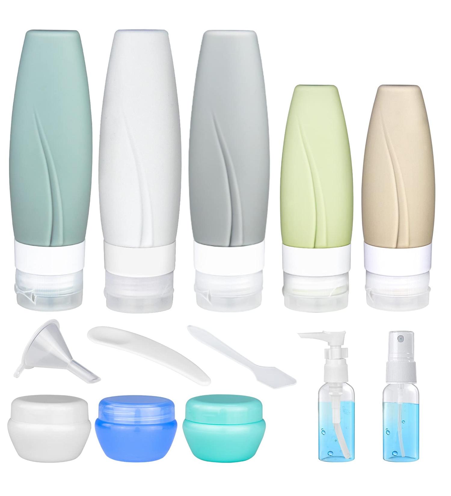 13-Pack Silicone Travel Bottles Set | TSA-Approved Leak-Proof Toiletries for Shampoo, Conditioner, Lotion, Body Wash | Travel Size Bottles for Toiletries - Buy Online on SooperMarket.com