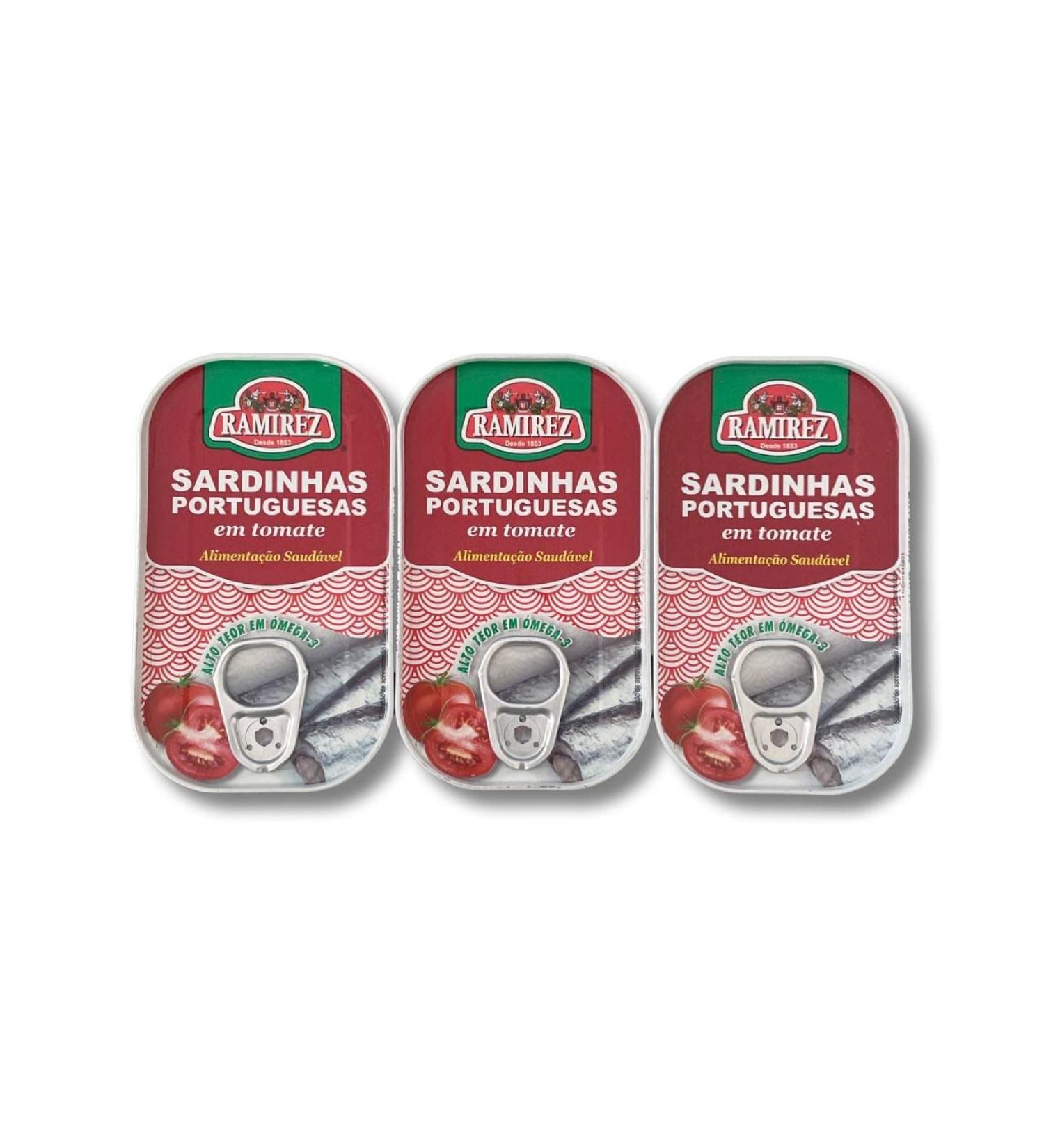 Portuguese Sardines In Tomato Sauce - 3 x 125 g - Ramirez - Portugal - Buy Online on SooperMarket.com