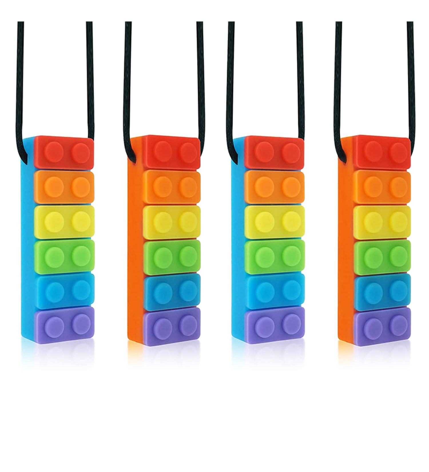 Rainbow Sensory Chewing Chain Set (4 Pieces) - Oral Motor Skills Autism & ADHD Solutions Bite Ring & Chewing Trailer - Buy Online on SooperMarket.com