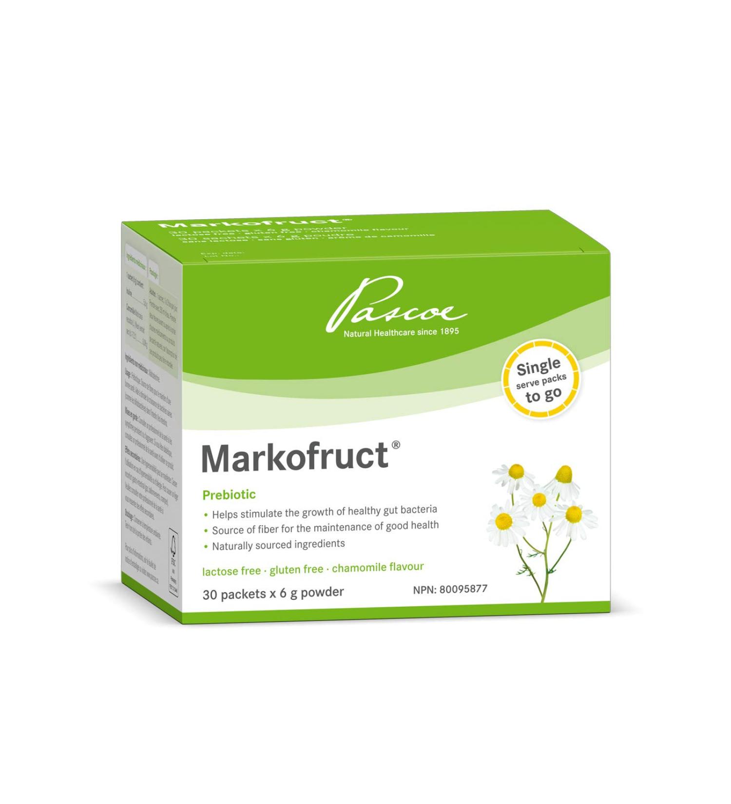Pascoe - Markofruct Prebiotic Powder to stimulate the growth of healthy bacteria in the gut and the growth of intestinal bifidobacterial Made with Chamomile and inulin (Oligofructose) Dissolves in hot water to drink like a tea 30 x 6G Packets 6 g (Pack of - Buy Online on SooperMarket.com