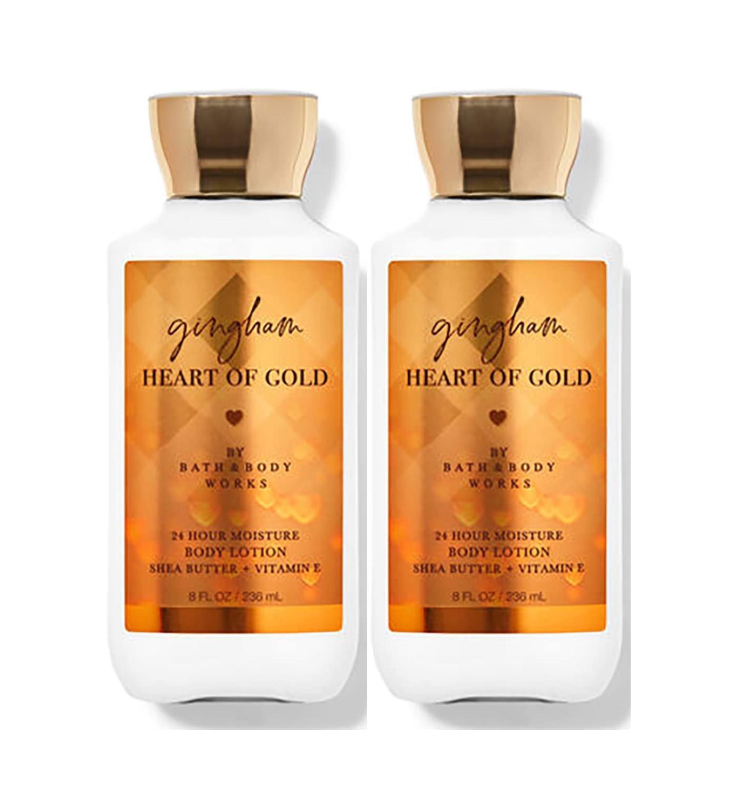 Bath and Body Works Super Smooth Body Lotion Sets Gift For Women 8 Oz -2 Pack (Gingham Heart Of Gold)