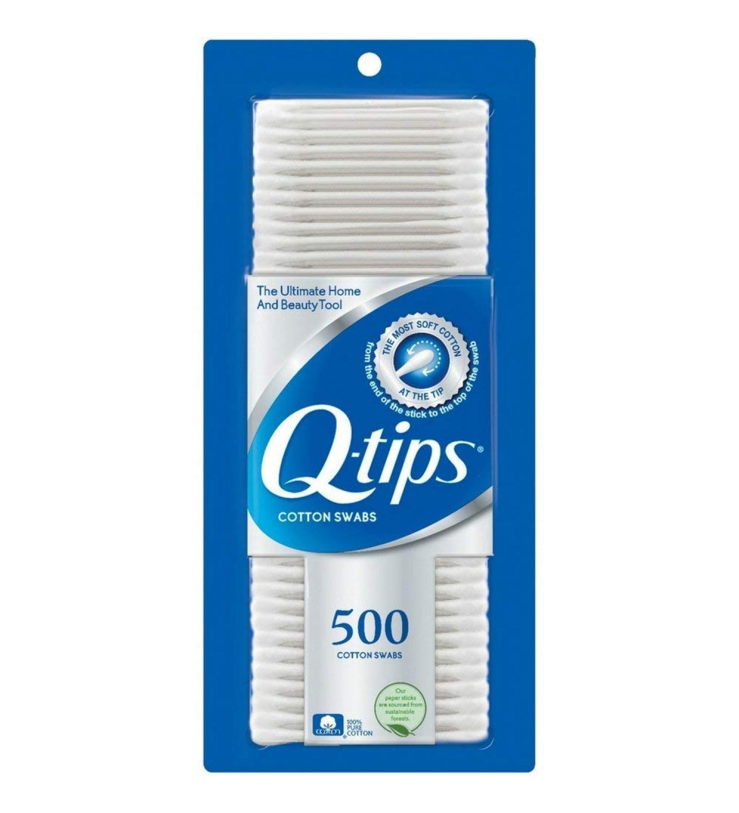 Q-tips Cotton Swabs 500 ea (Pack of 12)