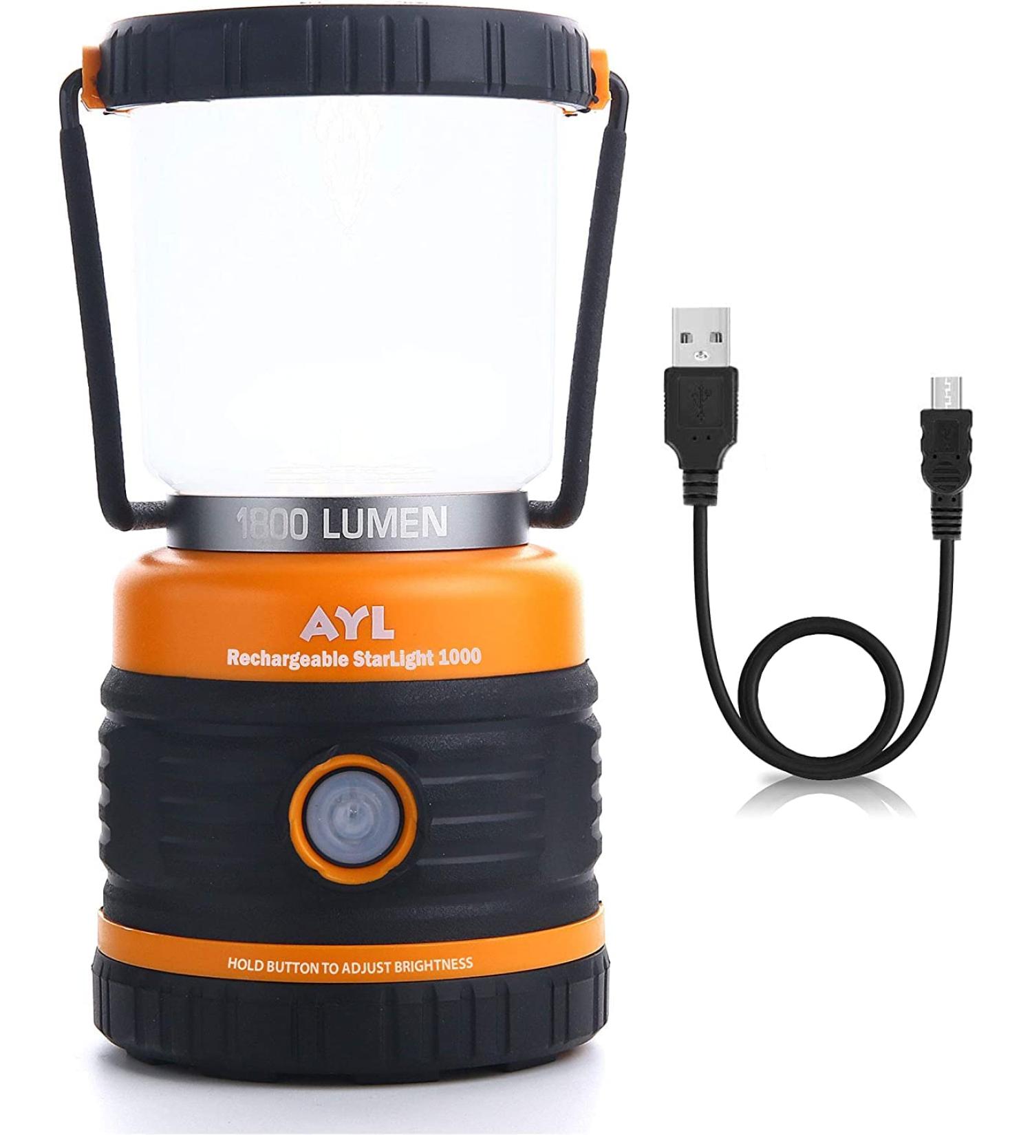 Rechargeable LED Camping Lantern | 1800LM, 4 Light Modes, 4400mAh Power Bank | Waterproof Lantern Flashlight for Emergency, Power Outages | USB Cable Included - Buy Online on SooperMarket.com