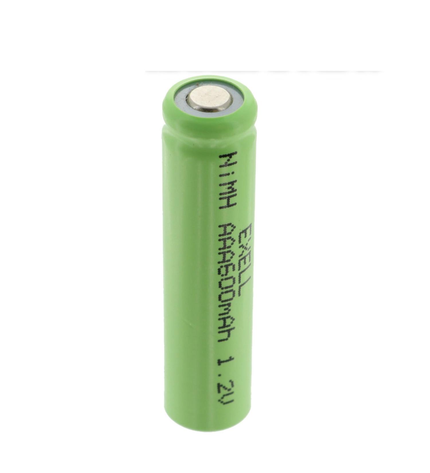 Exell 1.2V 600mAh NiMH AAA Size Rechargeable Flat Top Battery for use with high power static applications (Telecoms UPS and Smart grid) radio controlled devices electric tools electric mopeds