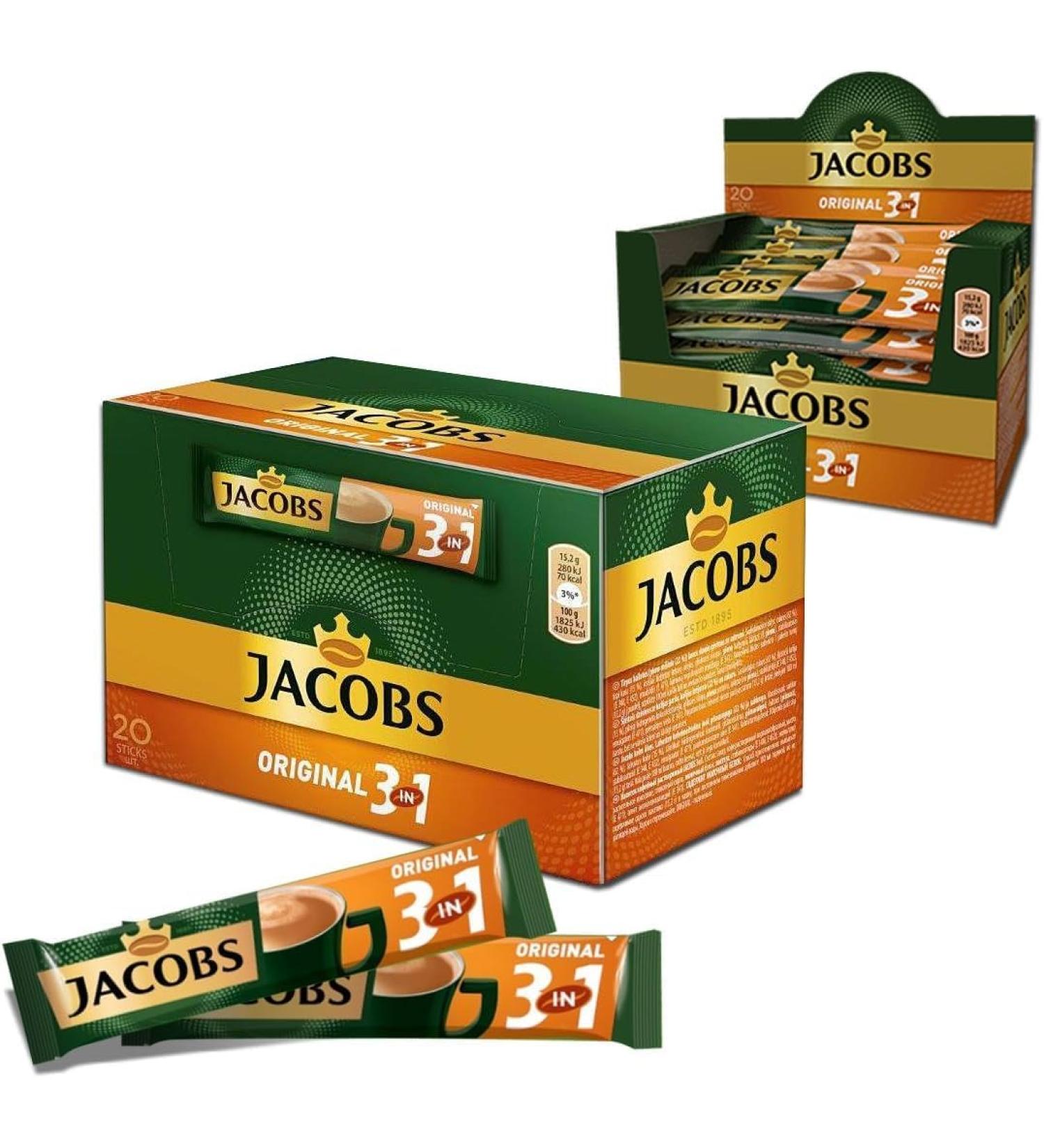 Jacobs 3 in 1 Instant Coffee Sticks 60 Count - Buy Online on SooperMarket.com