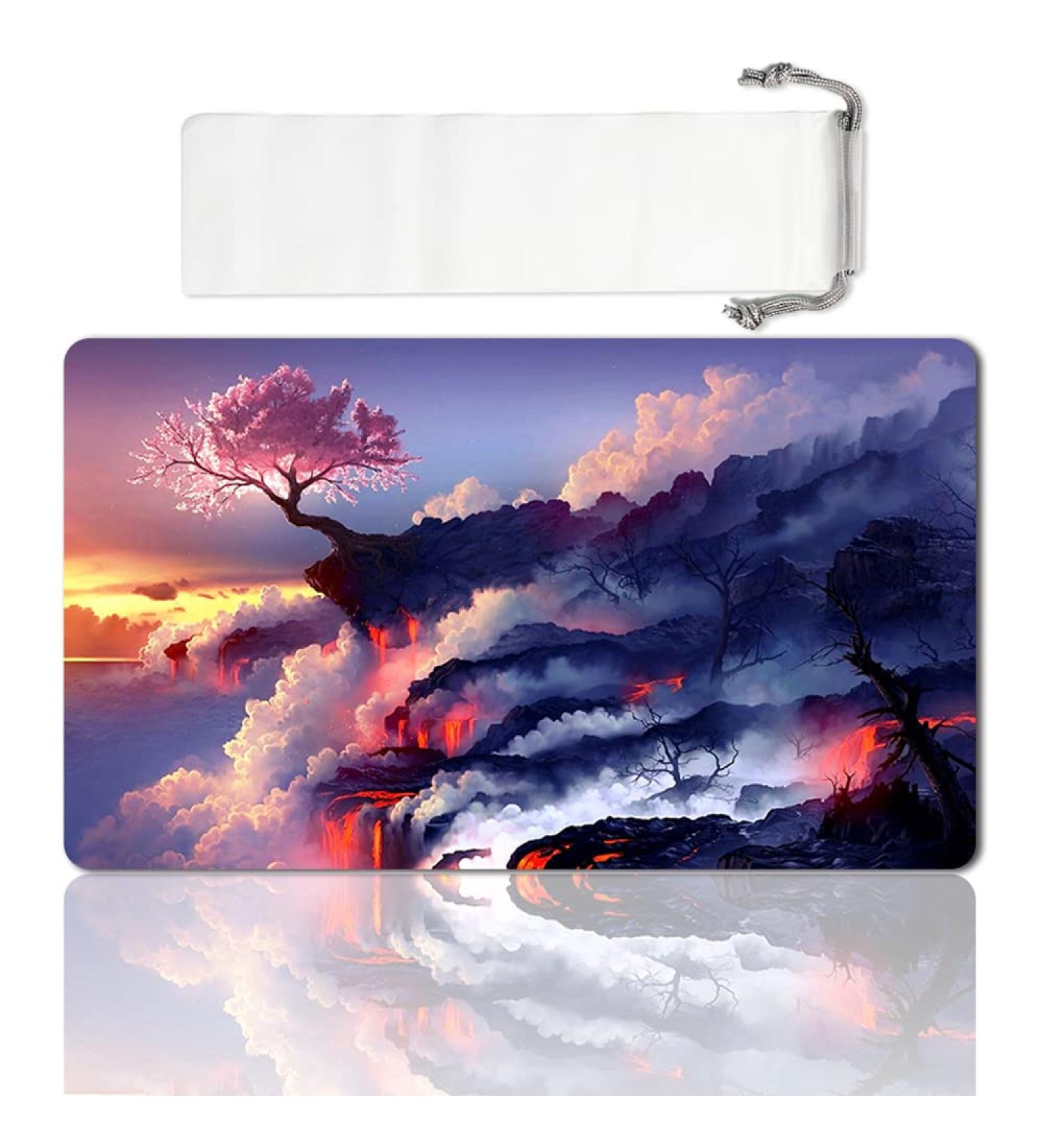LIUYANZE TCG Playmat 60X35 cm Pink Tree Design for MTG RPG CCG Trading Card Games - Buy Online on SooperMarket.com