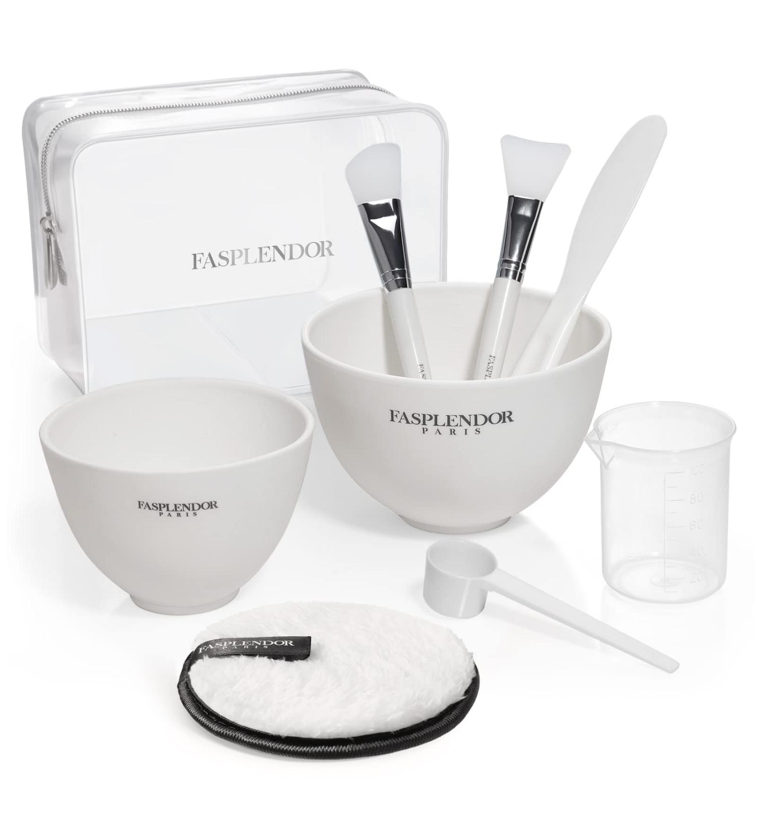 8-in-1 Face Mask Mixing Bowl Set with Silicone Brush - Spa Quality DIY Mask Tool Kit - Buy Online on SooperMarket.com