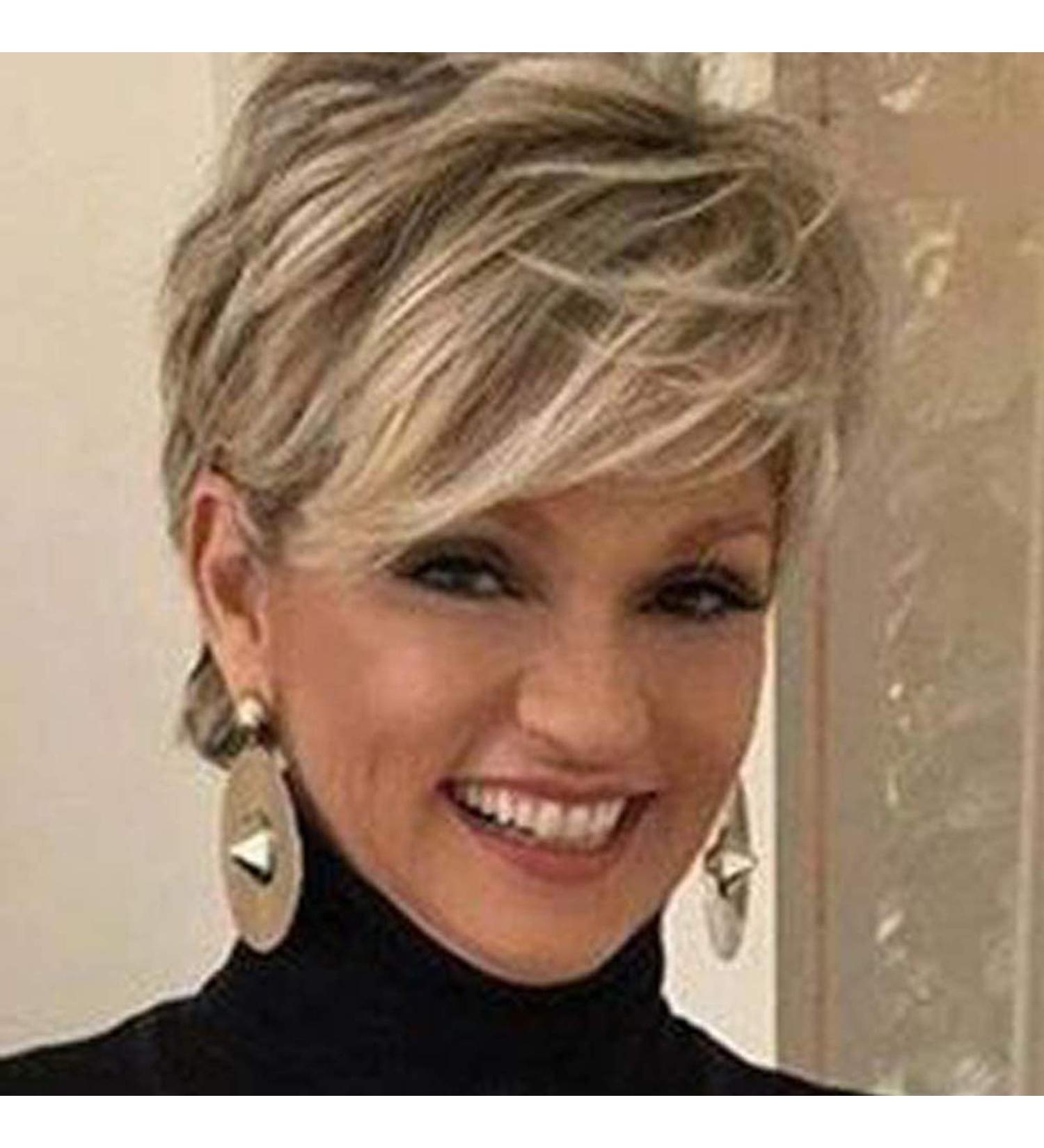 Short Blonde Pixie Cut Wig for Women - Natural Synthetic Hair Daily Cosplay Party Wig #613/27B - Buy Online on SooperMarket.com