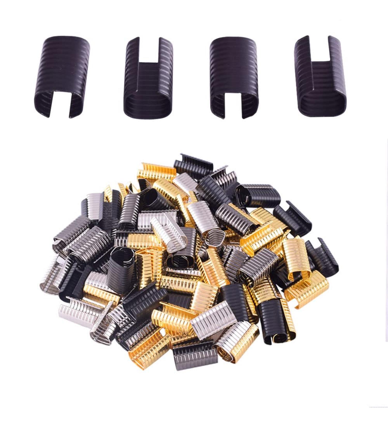 Adjustable Leather Rope Clip Crimping Cord Clamp 20mm 120pcs - Black | DIY Leather Cord Making - Buy Online on SooperMarket.com
