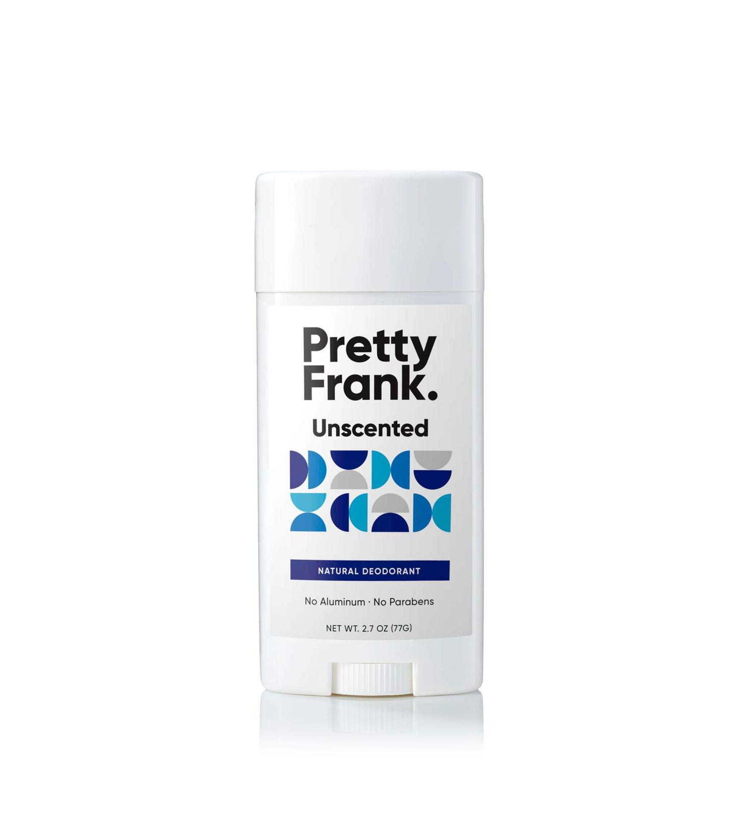 Pretty Frank Natural Deodorant Stick - Aluminum-Free, Unscented, 2.7 oz - For Women, Men & Teens - Made with Baking Soda, Charcoal & Organic Ingredients - Buy Online on SooperMarket.com