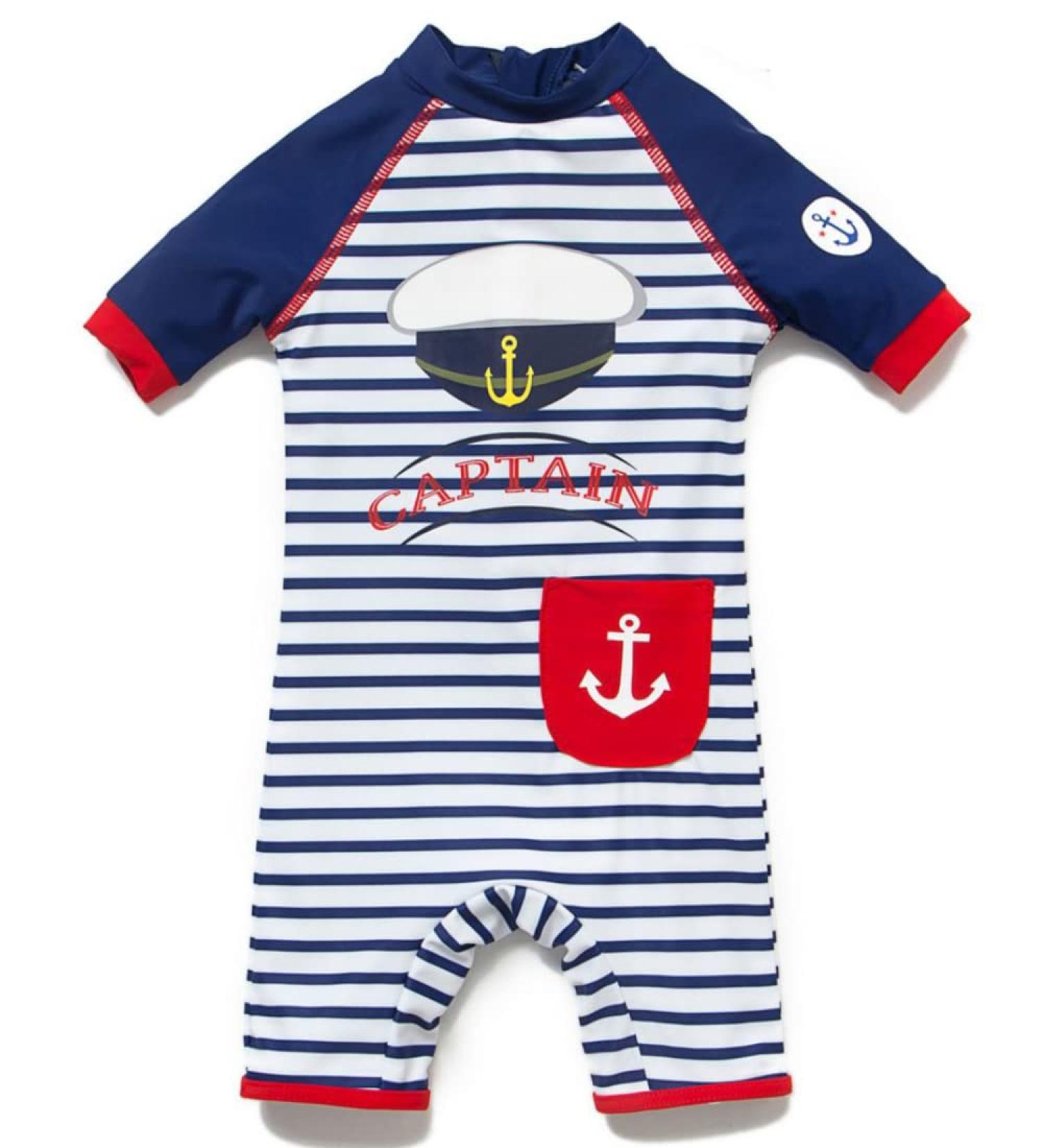 BONVERANO Baby Boy Long-Sleeve UV 50+ Swimsuit, 24 Months - One Zip Captain - Buy Online on SooperMarket.com