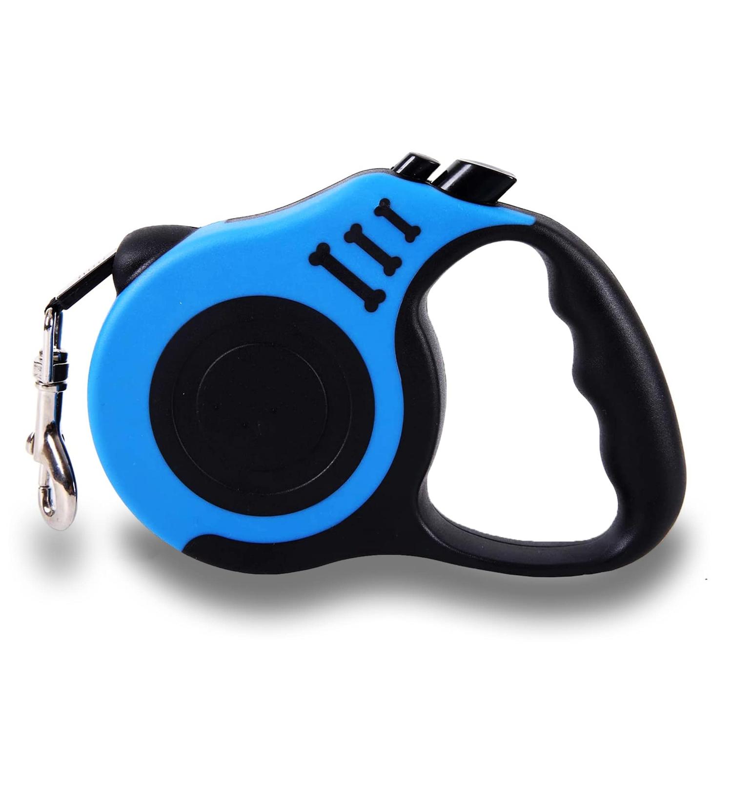 Sidewinder 360 Tangle-Free Retractable Dog Lead - Anti-Slip Handle, Easy Lock & Release - 5M Adjustable Long Leash - Strong Nylon Ribbon - Blue - Buy Online on SooperMarket.com