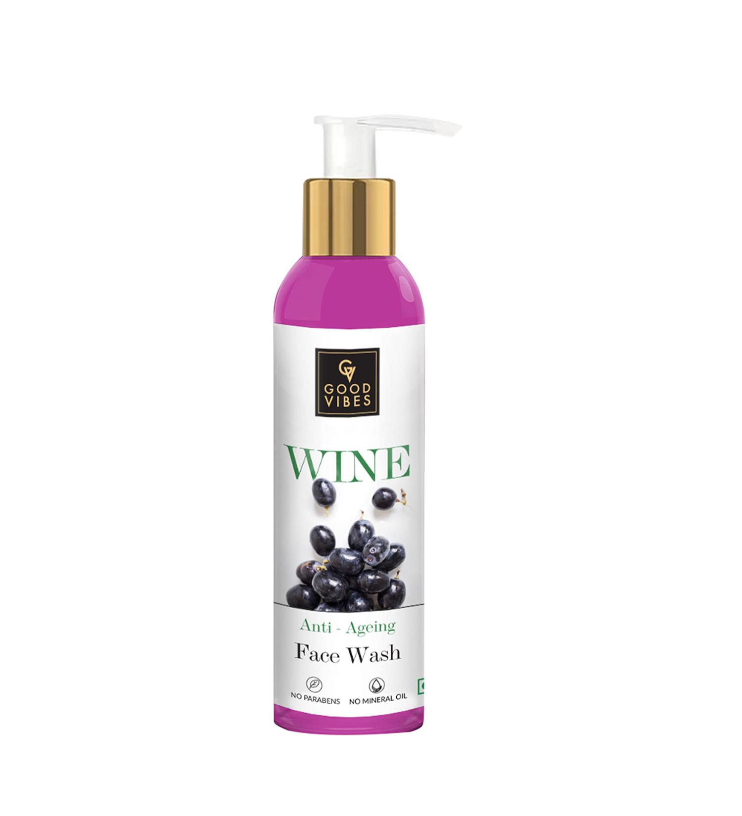 Good Vibes Wine Face Wash 120ml - Skin Firming Moisturizing & Softening - International Shipping Available - Buy Online on SooperMarket.com