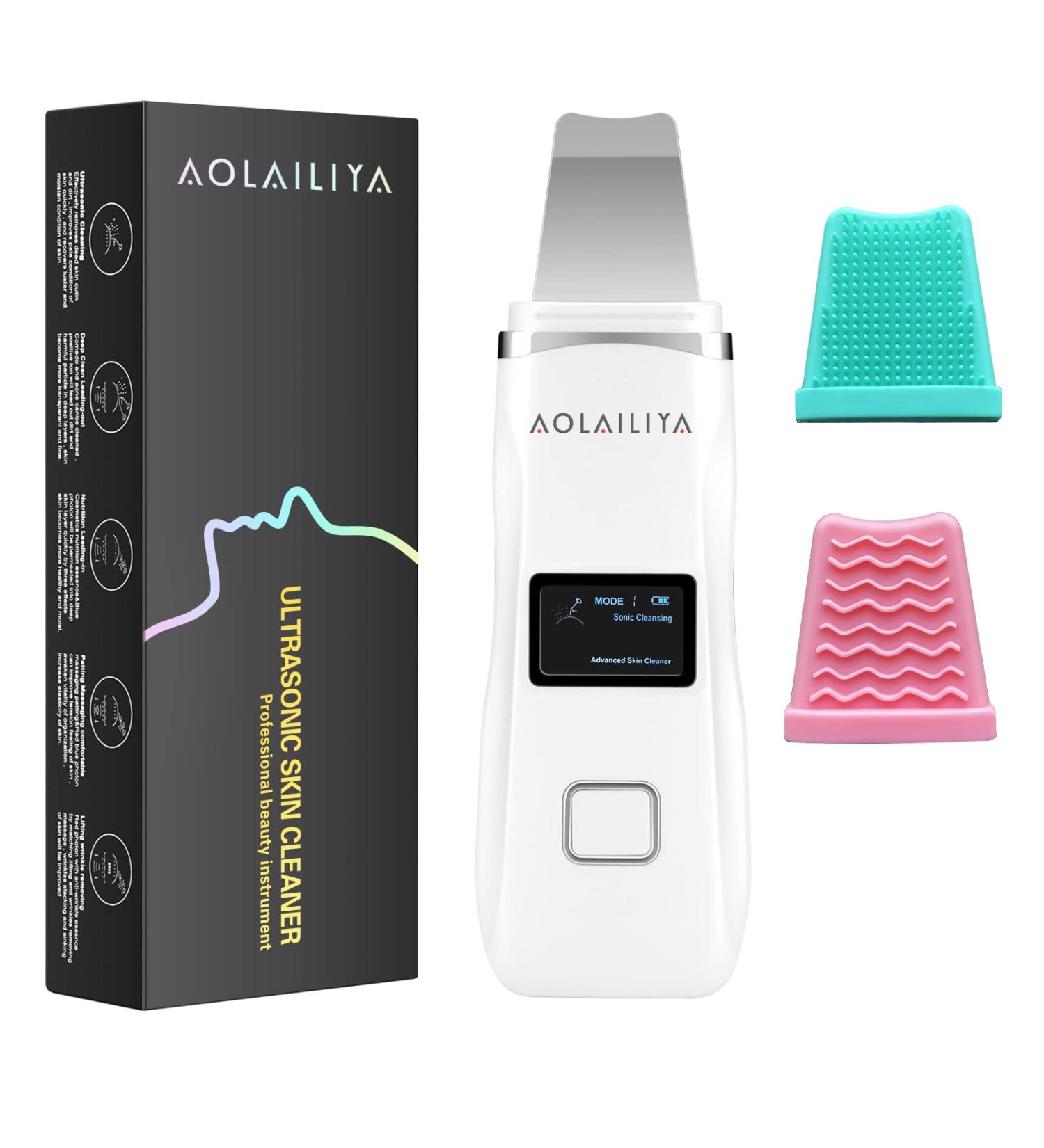 Skin Scrubber Face Spatula Exfoliator & Blackhead Remover with 5 Modes LED Display - Facial Pore Cleaner & Comedones Extractor for Deep Cleansing - Buy Online on SooperMarket.com