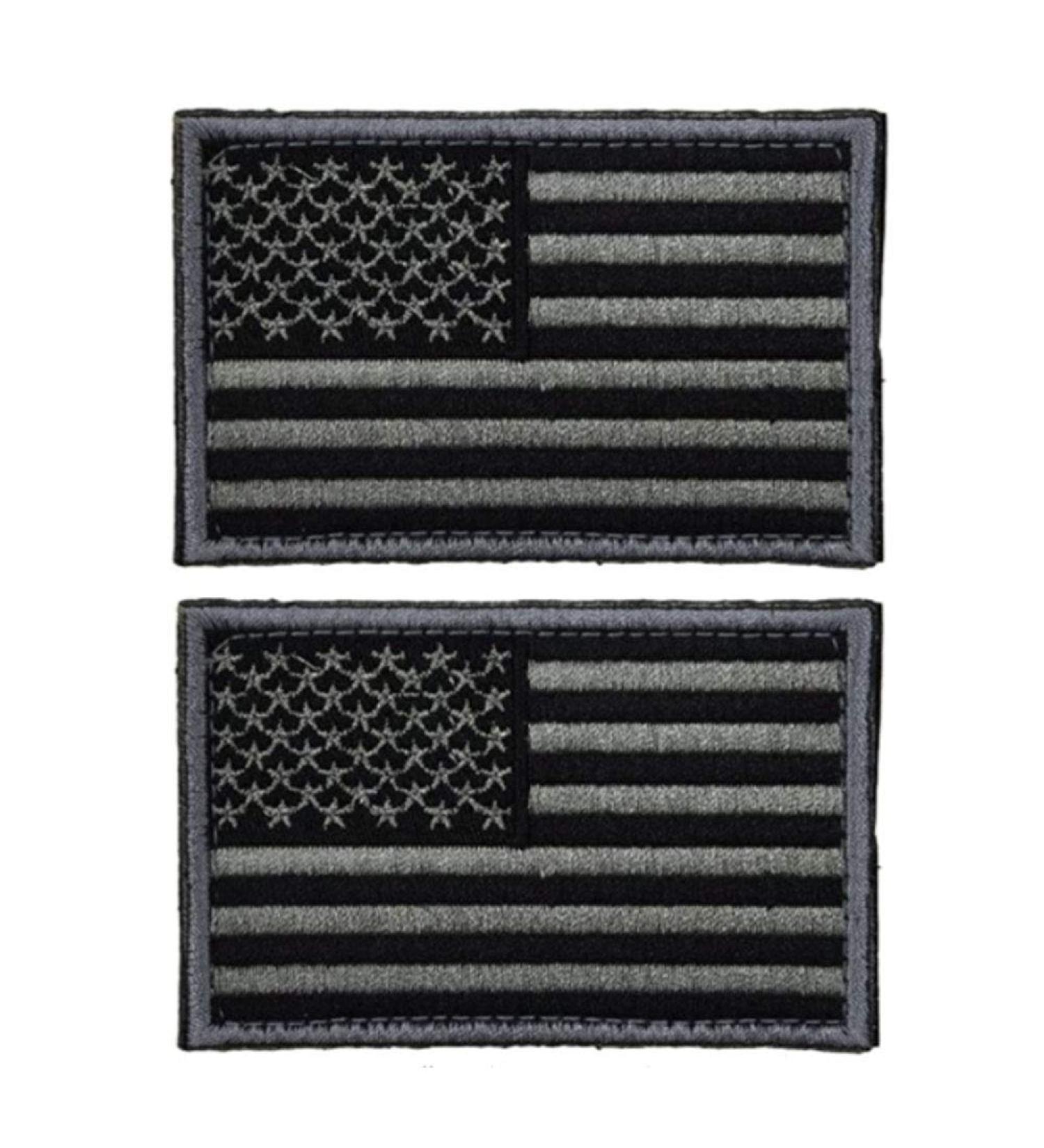 Tactical USA Flag Patch Set - Black & Gray Military Uniform Emblem (2 Pack) - Buy Online on SooperMarket.com