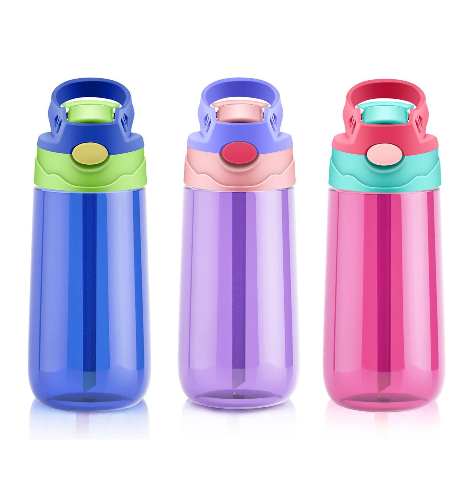 16oz Leak Proof Kids Water Bottle with Straw - BPA-Free Spout Lid for School - Boys & Girls - Buy Online on SooperMarket.com