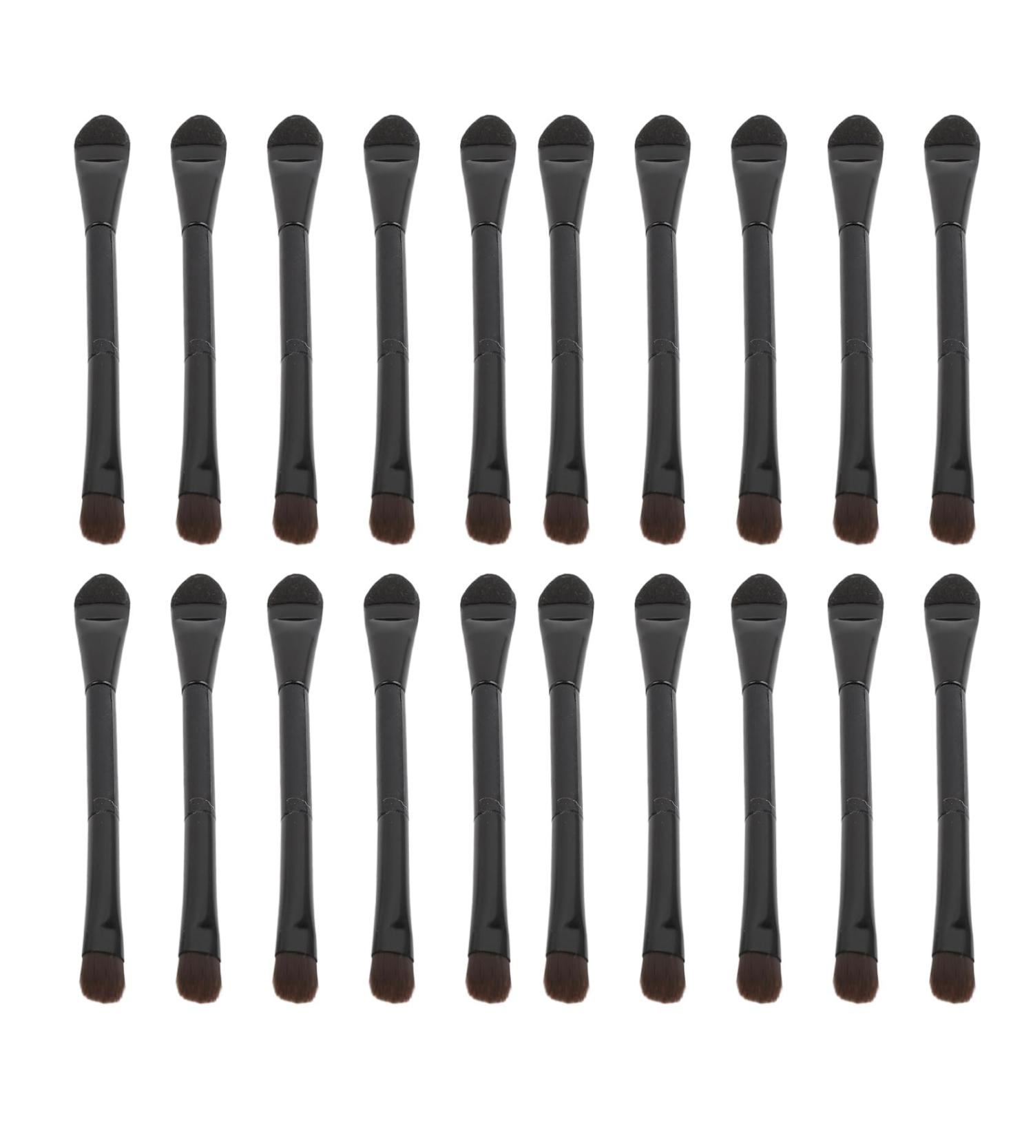20pcs Dual Ended Eye Shadow Makeup Brushes Portable Soft Hair Spong Head Makeup Brushes for Eyes for Powder and Cream Eyeshadows - Buy Online on SooperMarket.com