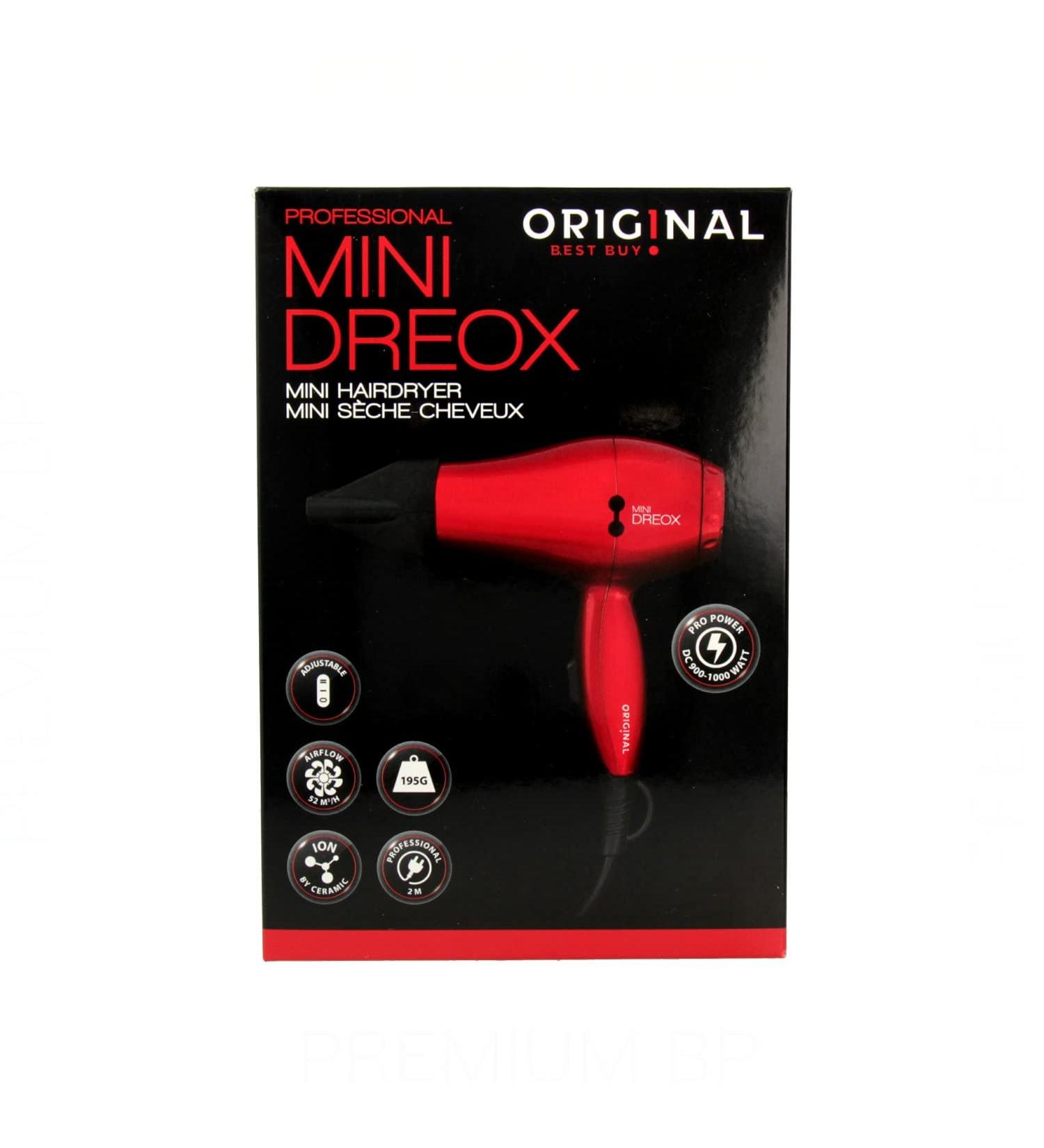 Sinelco France Original Mini Hair Dryer DC Metallic Red 1000 W 220/240 V/110 V