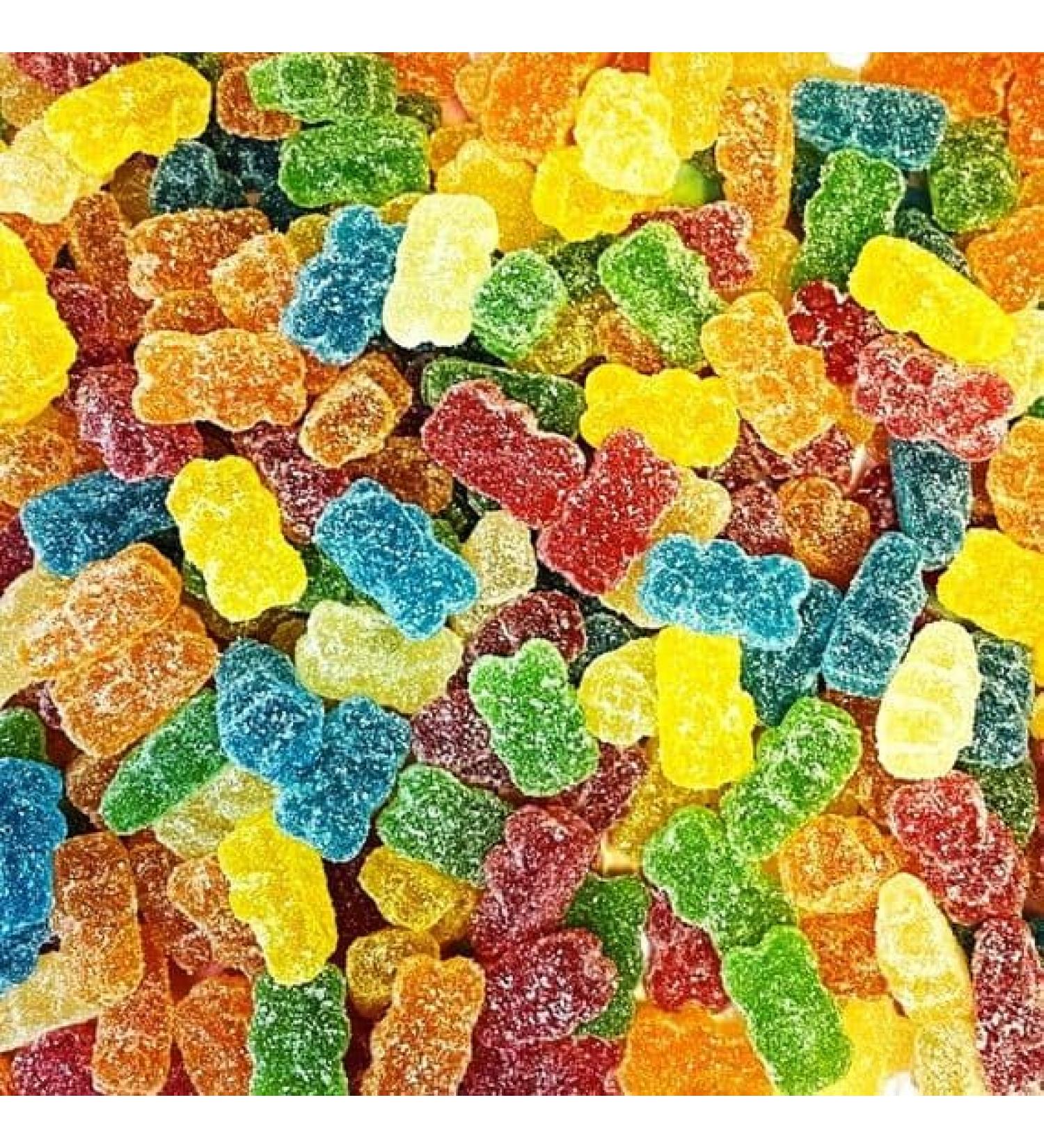 Sour Fizzy Gummy Bear Sweets - 1KG Bag - Fruit Flavour Gummy Bears
