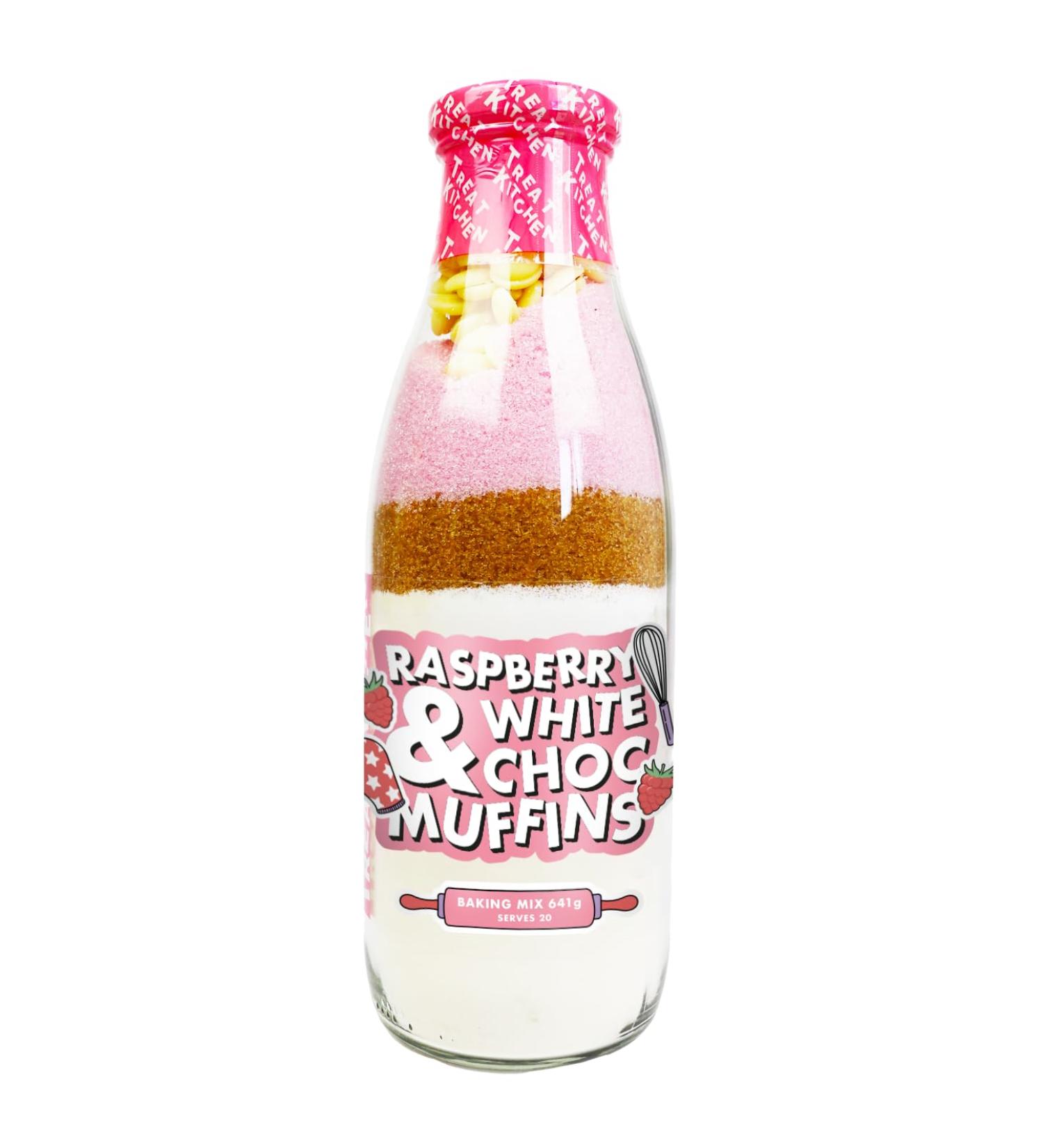 Raspberry & White Chocolate Muffins Baking Bottle | Ready to mix cake gift | Kids Baking Kits - 750ml Treat Kitchen - Buy Online on SooperMarket.com