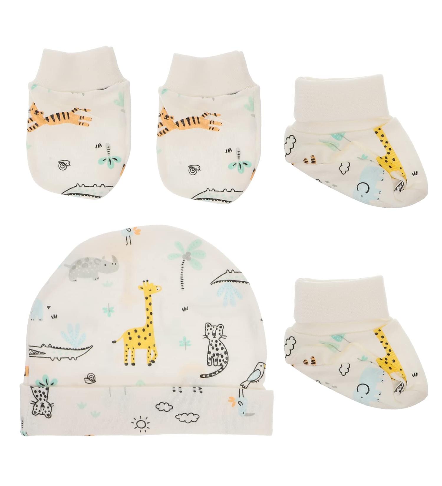 Artibetter Newborn Baby Hats Mittens Socks Set | Unisex Infant Cotton Caps Scratch Mittens | Baby Boys Girls Accessories - Buy Online on SooperMarket.com