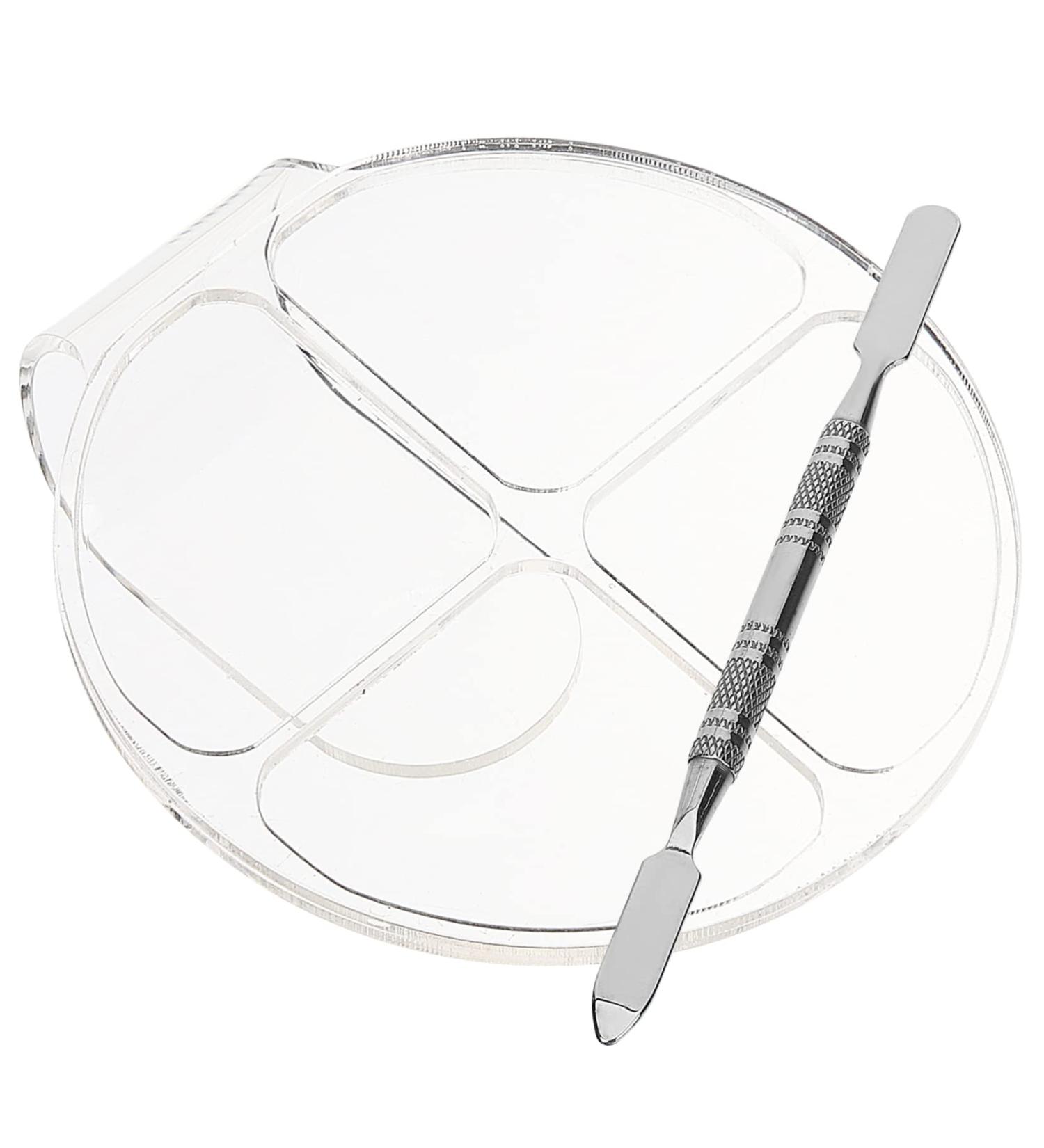 Buy 2 Sets Acrylic Powder Chassis Color Mixing Plates - Essential Makeup Mixing Trays for Women | Foundation Palette & Lipstick Tools - Buy Online on SooperMarket.com