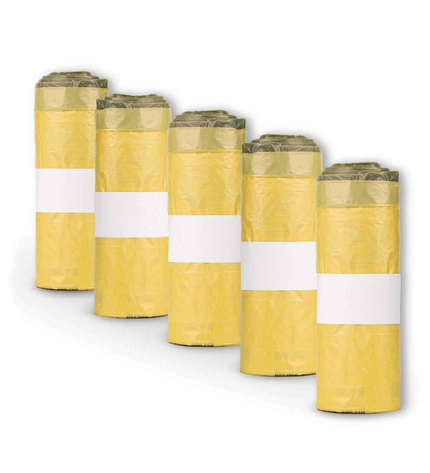 Extra Strong Yellow Recycling Bags with Drawstring - 90 Liters 22 Thickness | 5 Rolls (13 Bags) - Durable & Eco-Friendly - Buy Online on SooperMarket.com