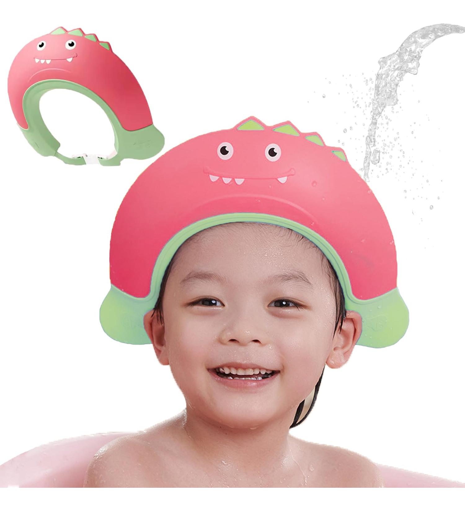 Kids Shower Cap - KAMHBE Adjustable Crown Shampoo Shield for Baby s Eyes, Ears, and Face (Red-monster) - Buy Online on SooperMarket.com