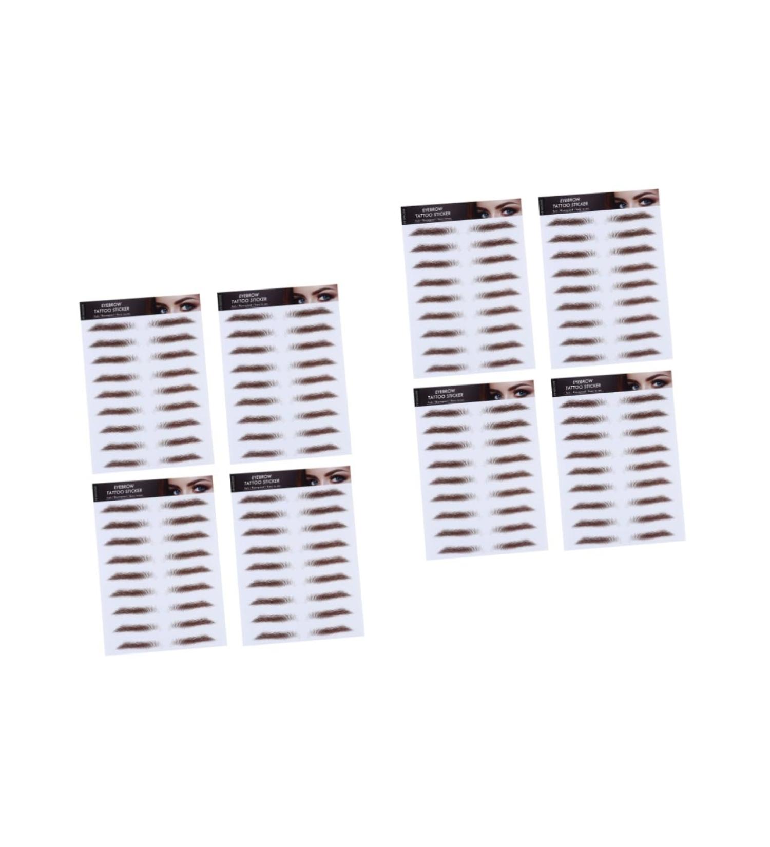 Baluue 8 Pcs Eyebrow Stickers Hair Like Eyebrows Authentic Eyebrows Fake Water Transfer Paper with Soy Ink 21x15cmx2pcs Brown 4x2pcs - Buy Online on SooperMarket.com