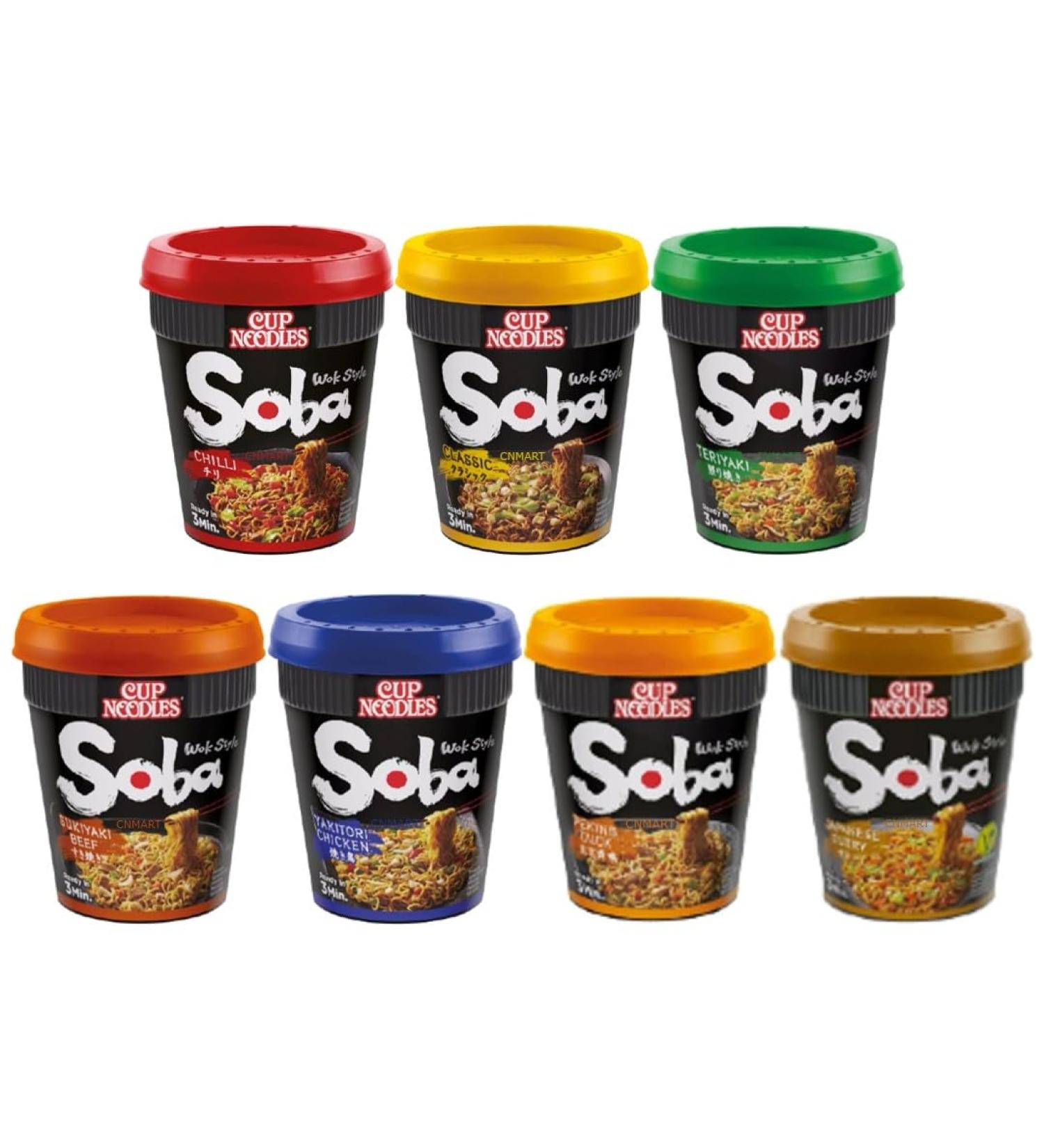 Nissin Soba Classic Pot Noodles Self Customised Pack of 8 Pot Noodle Cups - Pick Any 4 Flavours - Buy Online on SooperMarket.com
