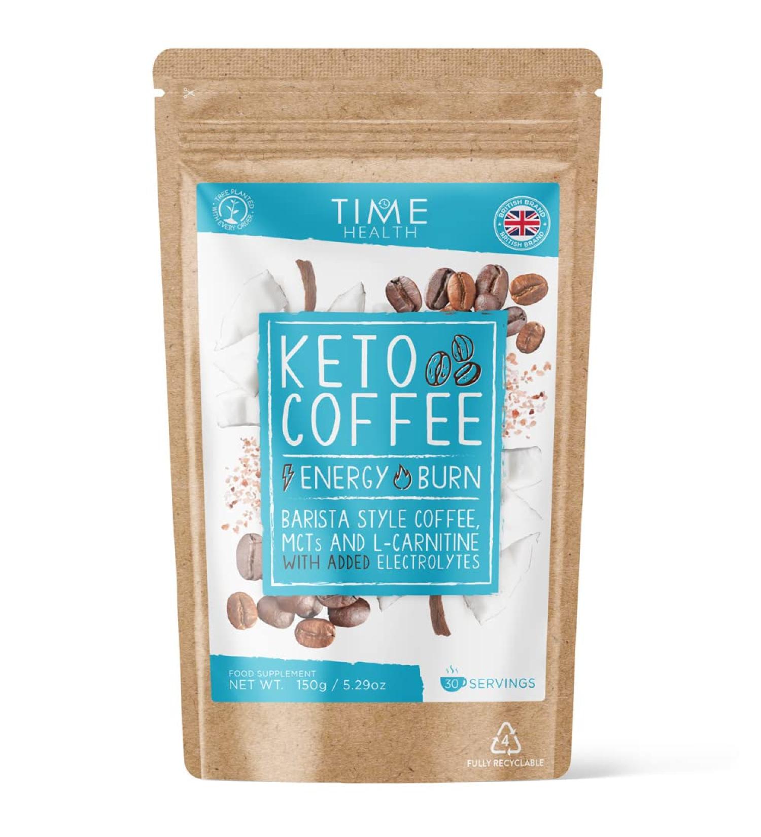 New: Keto Coffee (Instant) - 150g - 30 Servings - Barista Style Coffee MCTs L-Carnitine & Electrolytes - Zero Sugar & Carbs - Vegan Bulletproof Keto Coffee - UK Made Coffee 150 g (Pack of 1)