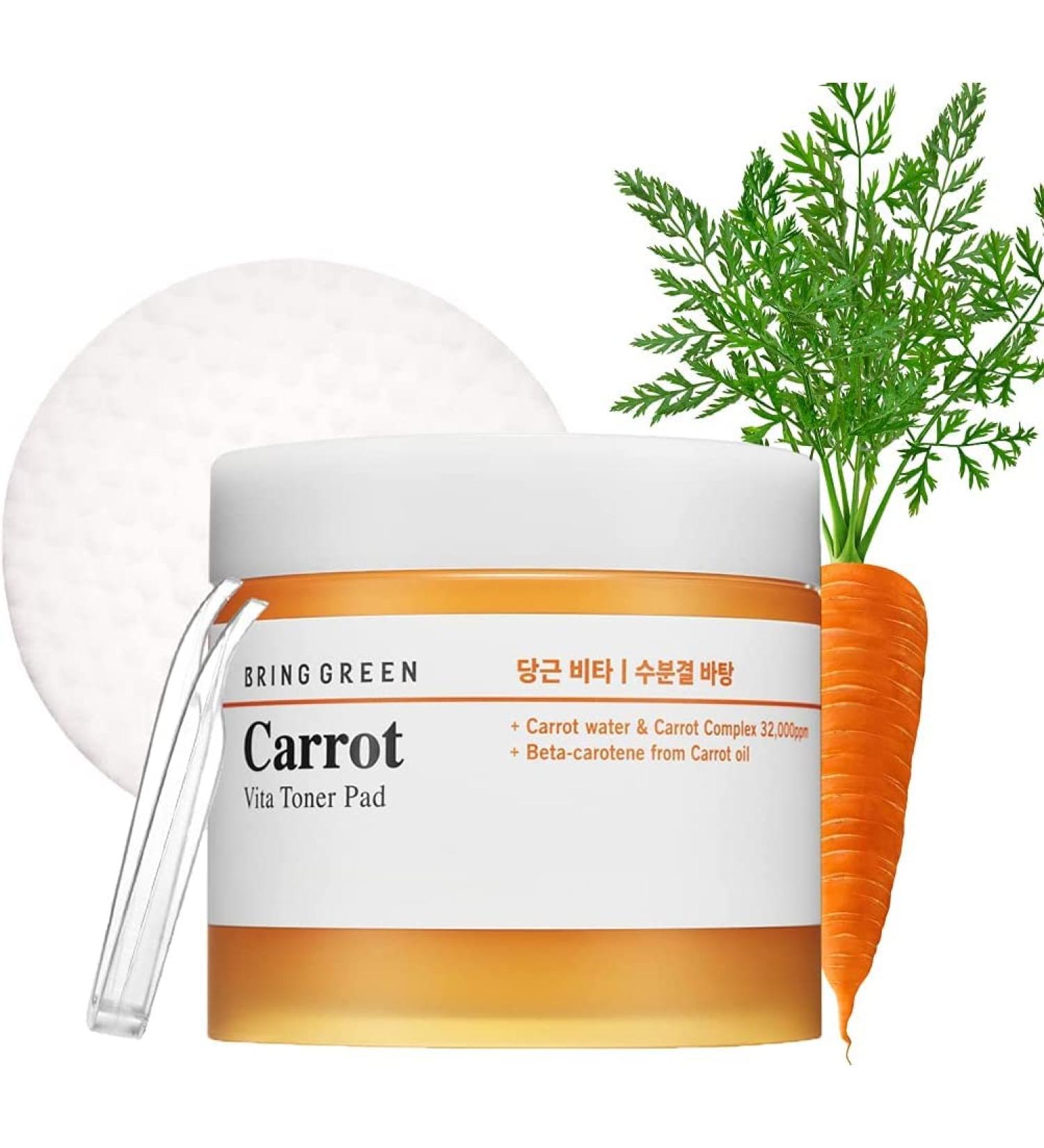 Buy Bring Green Carrot Vita Toner Pad 60ea - Hydrating & Brightening Toner for All Skin Types | International Shipping Available - Buy Online on SooperMarket.com