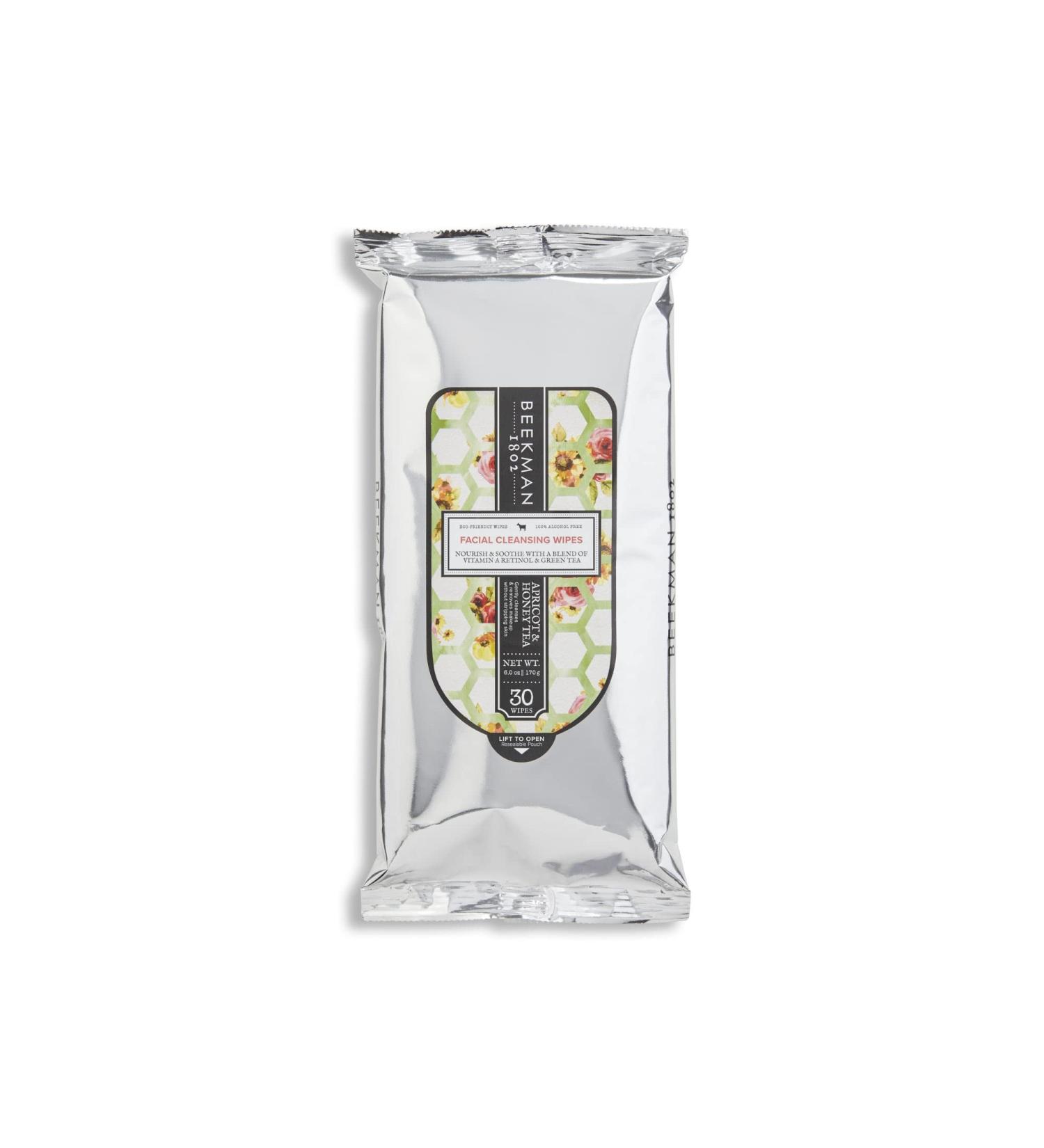 Beekman 1802 Face Wipes - 30 Count - Goat Milk, Aloe, Vitamin E & CoQ10 - Alcohol-Free, Biodegradable, Cruelty-Free - Apricot Honey Tea - Buy Online on SooperMarket.com