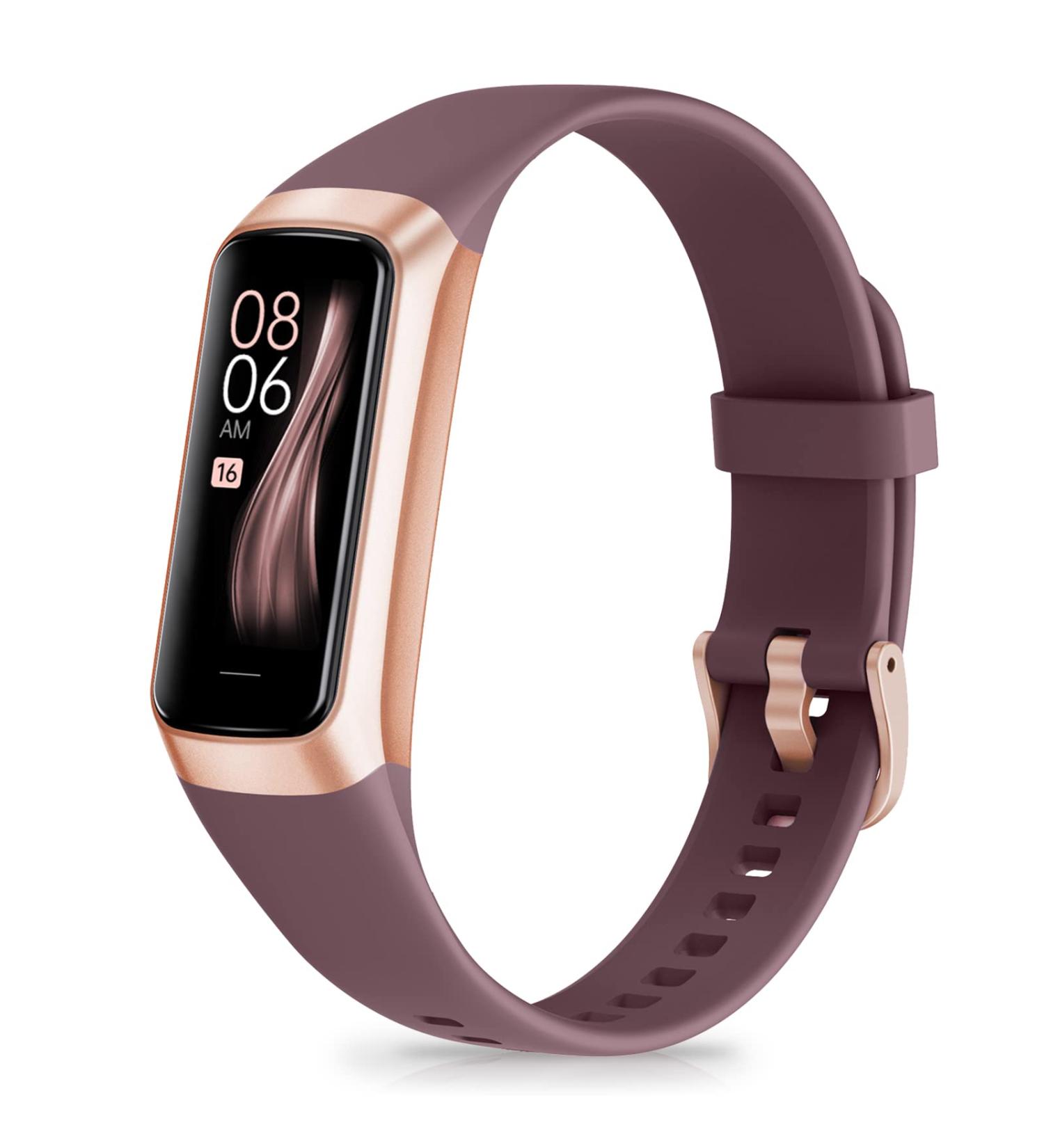 Fitness Tracker with Heart Rate Monitor | Sleep & Activity Tracker | 1.10''AMOLED Touch Screen Pedometer Watch - Bordeaux - Buy Online on SooperMarket.com