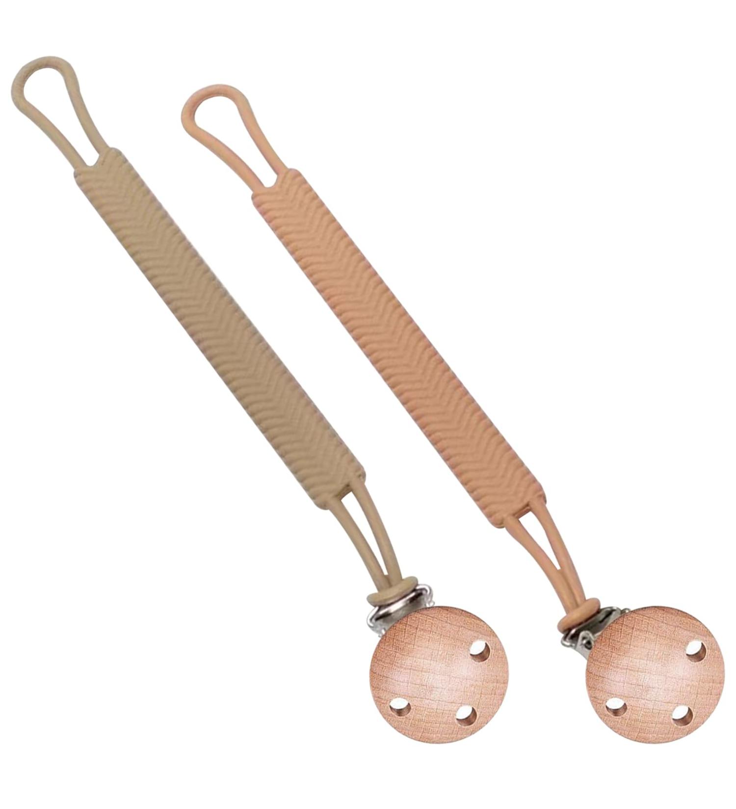 Silicon Dummy Clip Newborn Essentials Mam Dummy Clip for Baby Boys and Girls Soft Flexible Dummy Clips Fits All Pacifier Clips Dummy Holder and Baby Teething Toys Mam Soother Clips(Brown/Orange) - Buy Online on SooperMarket.com
