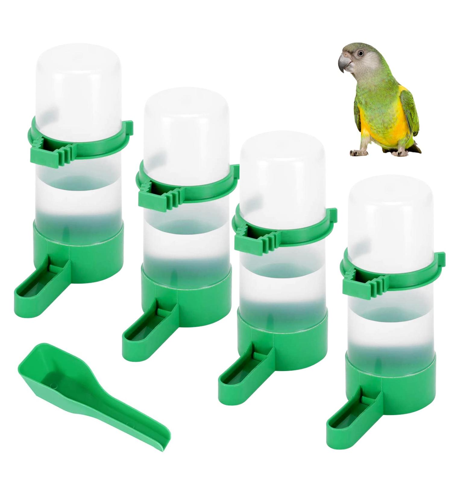 Gosear Bird Water Dispenser for Cage - Automatic No Mess Gravity Feeder for Parrot, Parakeets, Cockatiel, Budgie Lovebirds - 4PCS 140ml - Buy Online on SooperMarket.com