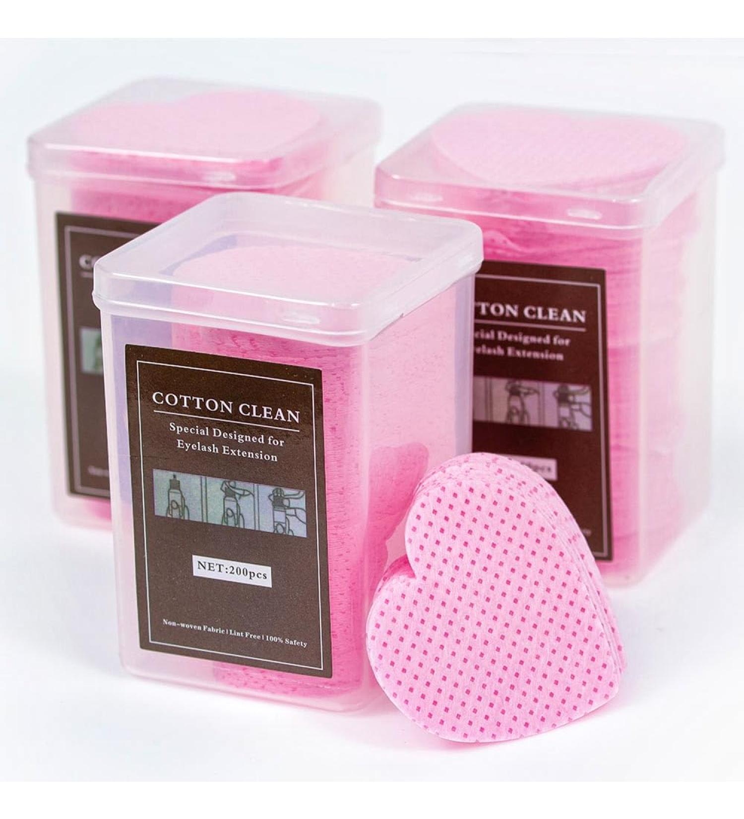 600 Pcs Lint Free Glue Cleaning Cotton Pads for Eyelash Extensions & Nail Polish Remover Wipes - Non-Woven Nozzle Applicator - Buy Online on SooperMarket.com