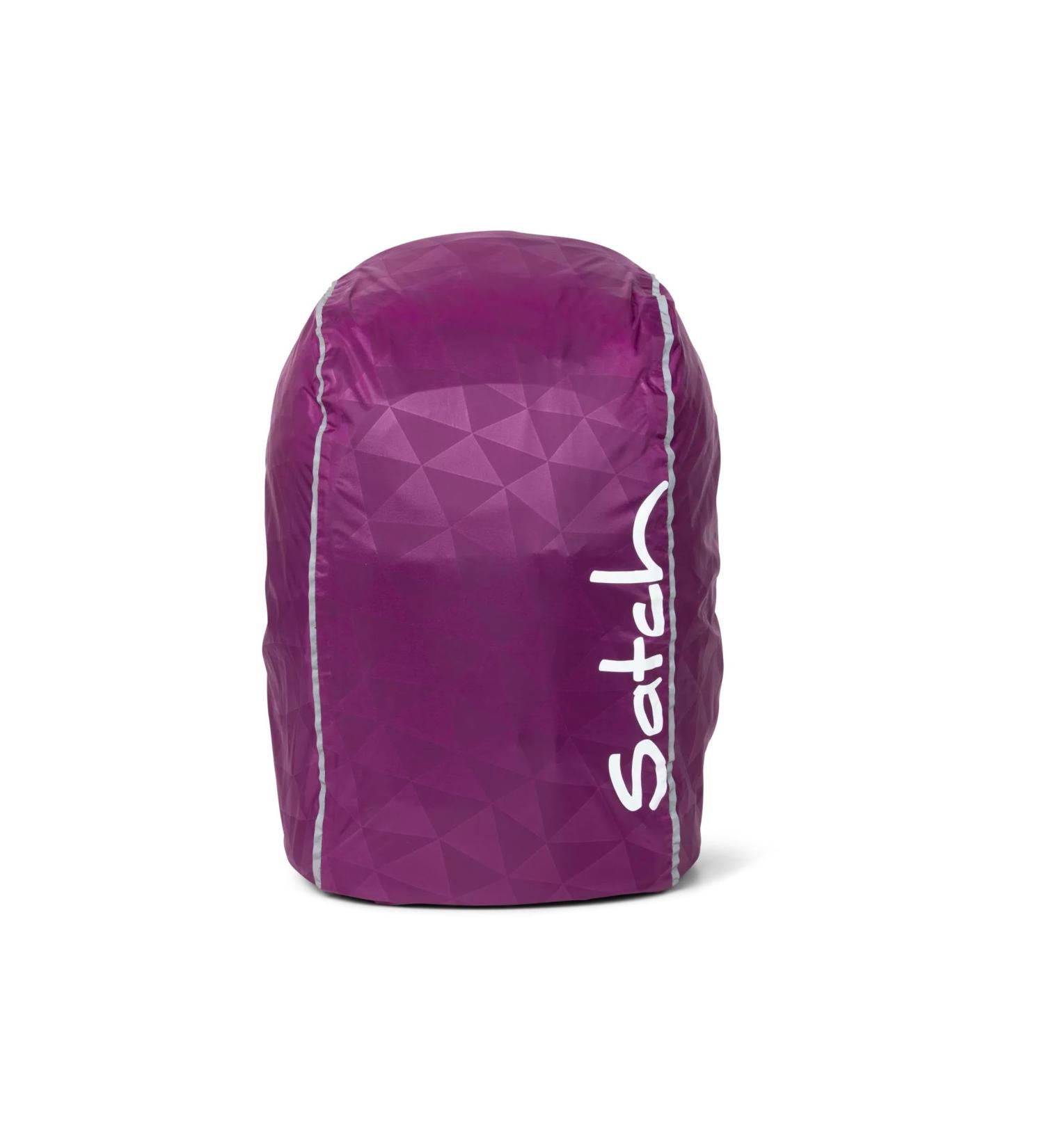 satch rain cover for school backpacks waterproof and dirt-repellent with reflectors Rain Cape Purple - Purple