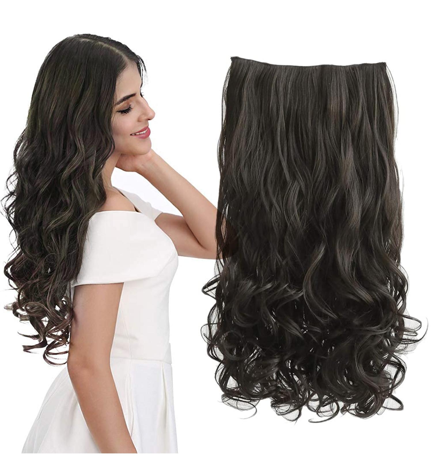 REECHO 20 Curly Wave Clips in Synthetic Hair Extensions 20 Inch - Black Brown - 1-Pack (5 Clips, 4.5 Oz - Buy Online on SooperMarket.com