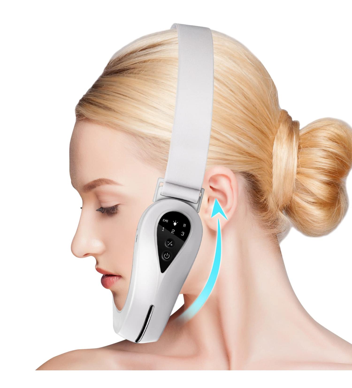 Electric Double Chin Reducer Machine | 4 Modes for Face Lift & Firming | Eliminate Saggy Skin and Double Chin - White - Buy Online on SooperMarket.com