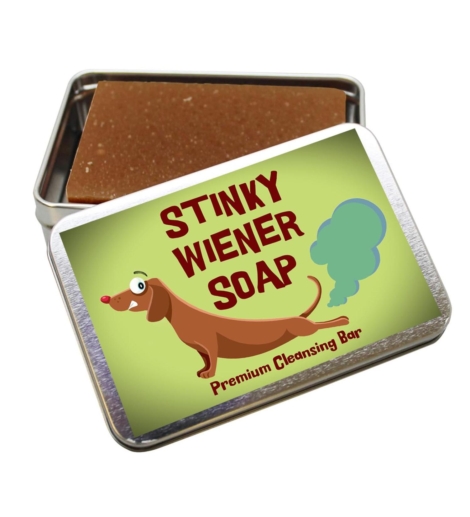 Gears Out Stinky Wiener Soap Bar Gift Set | Coffee Scented Soap for Men | Unique Stocking Stuffers & White Elephant Gifts for Dog Lovers - Buy Online on SooperMarket.com