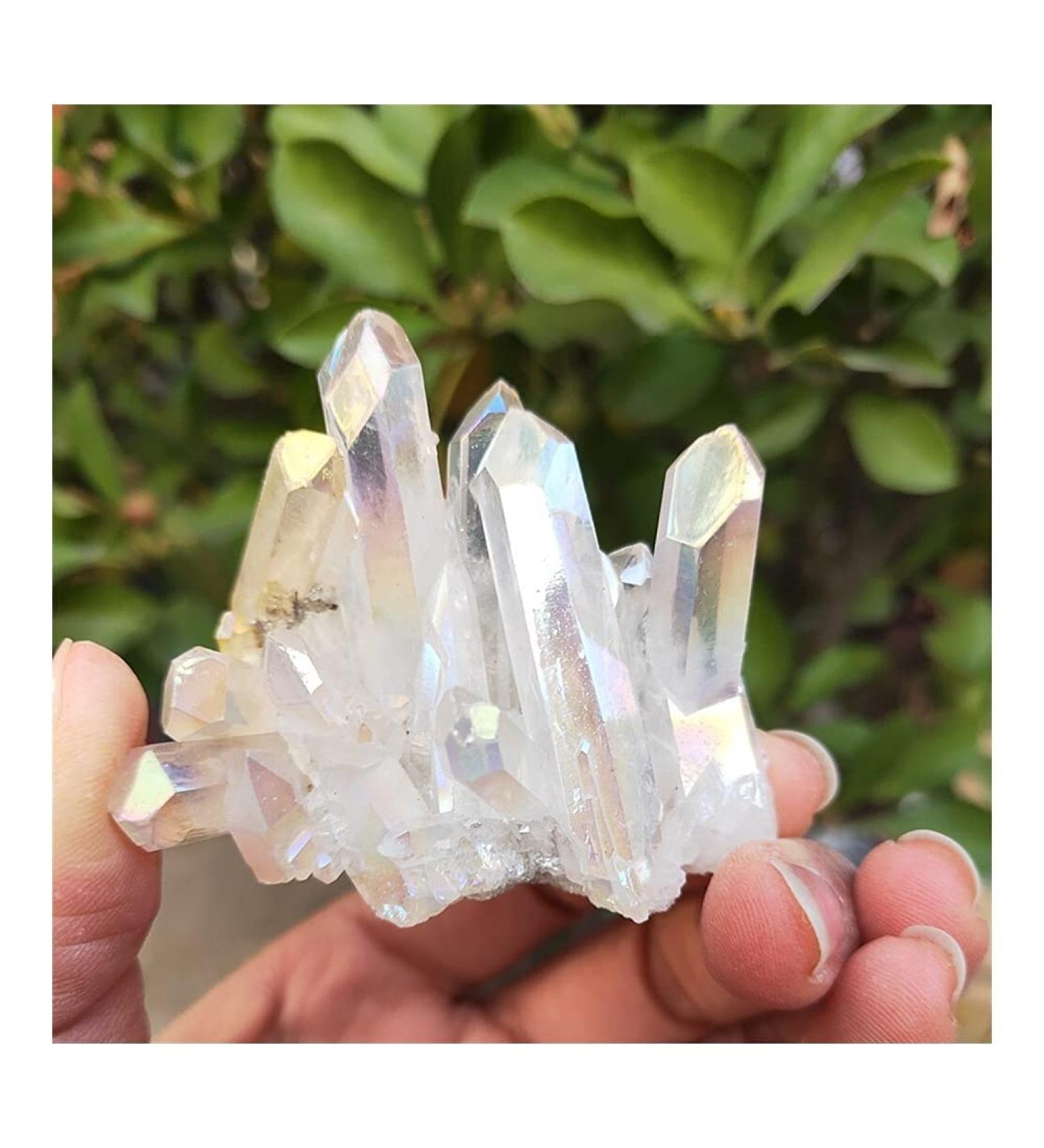70grams Natural White Cluster Electroplating Titanium Coating Quartz Cluster StoneCrafts HOMEZHOU - Buy Online on SooperMarket.com