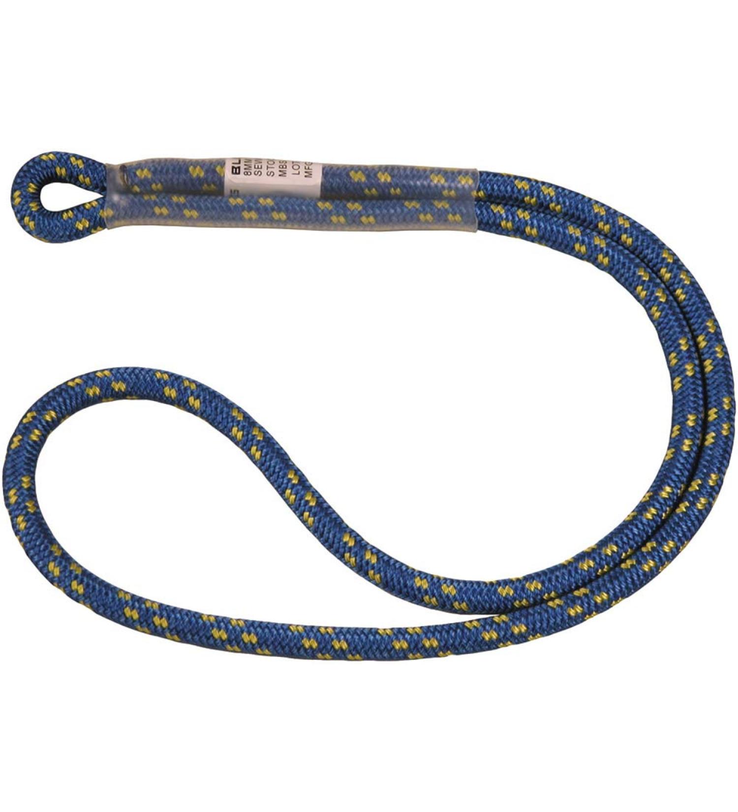 BlueWater Ropes 8mm Dynamic Sewn Prusik Loop (Blue, 24")
