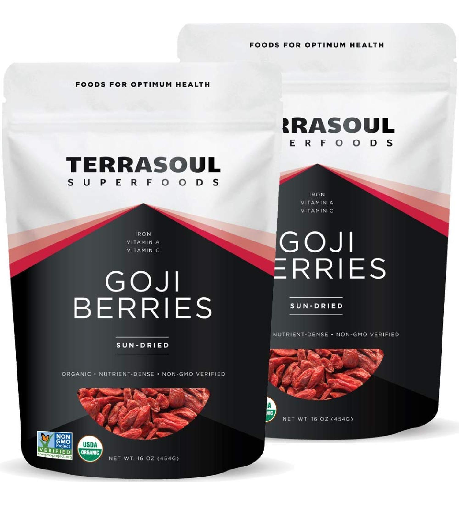 Terrasoul Superfoods Organic Goji Berries - 2 Lbs (2 Pack) | Nutrient-Rich Superfood - Buy Online on SooperMarket.com