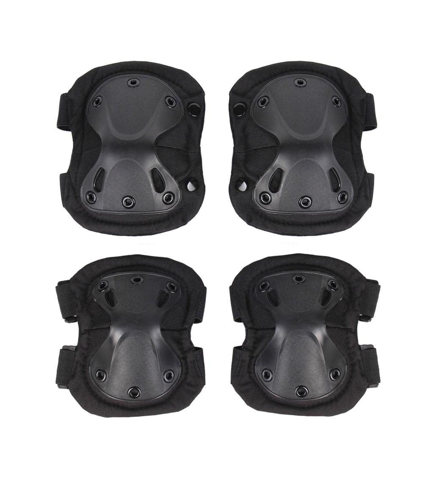 KUJOBUY Pack of 4 Tactical Combat Knee & Elbow Pads - Outdoor Sports Safety Gear with Adjustable Straps and Gel Padding - Buy Online on SooperMarket.com